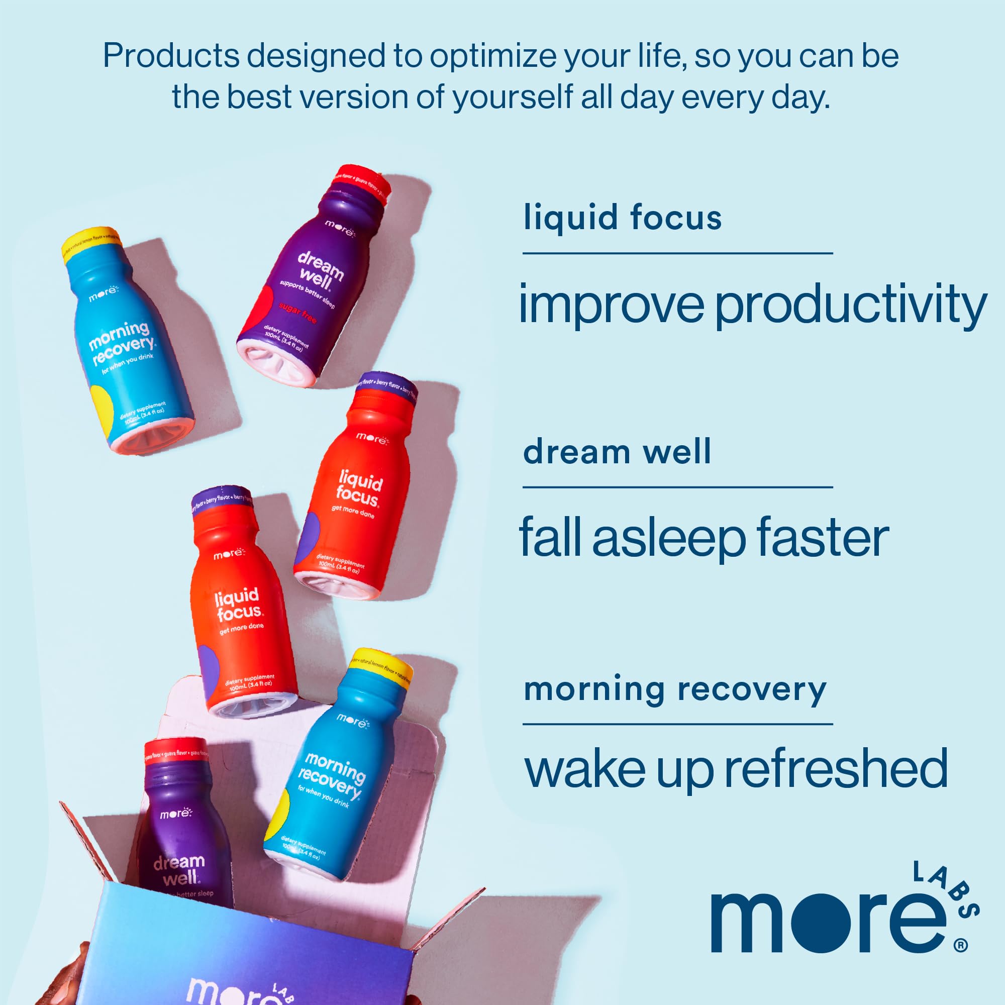 More Labs Liquid Focus : voyage-nomade, boisson prête à consommer en déplacement.