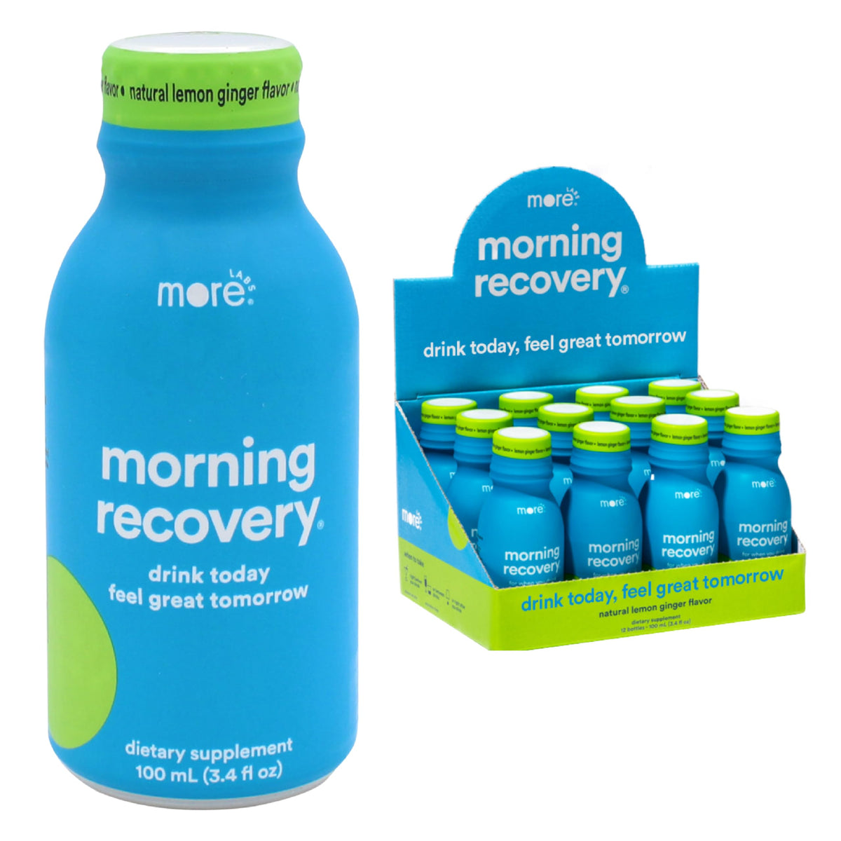 More Labs Morning Recovery: bouteille d'e9lectrolyte au chardon-Marie pour une hydratation efficace apre8s les boissons