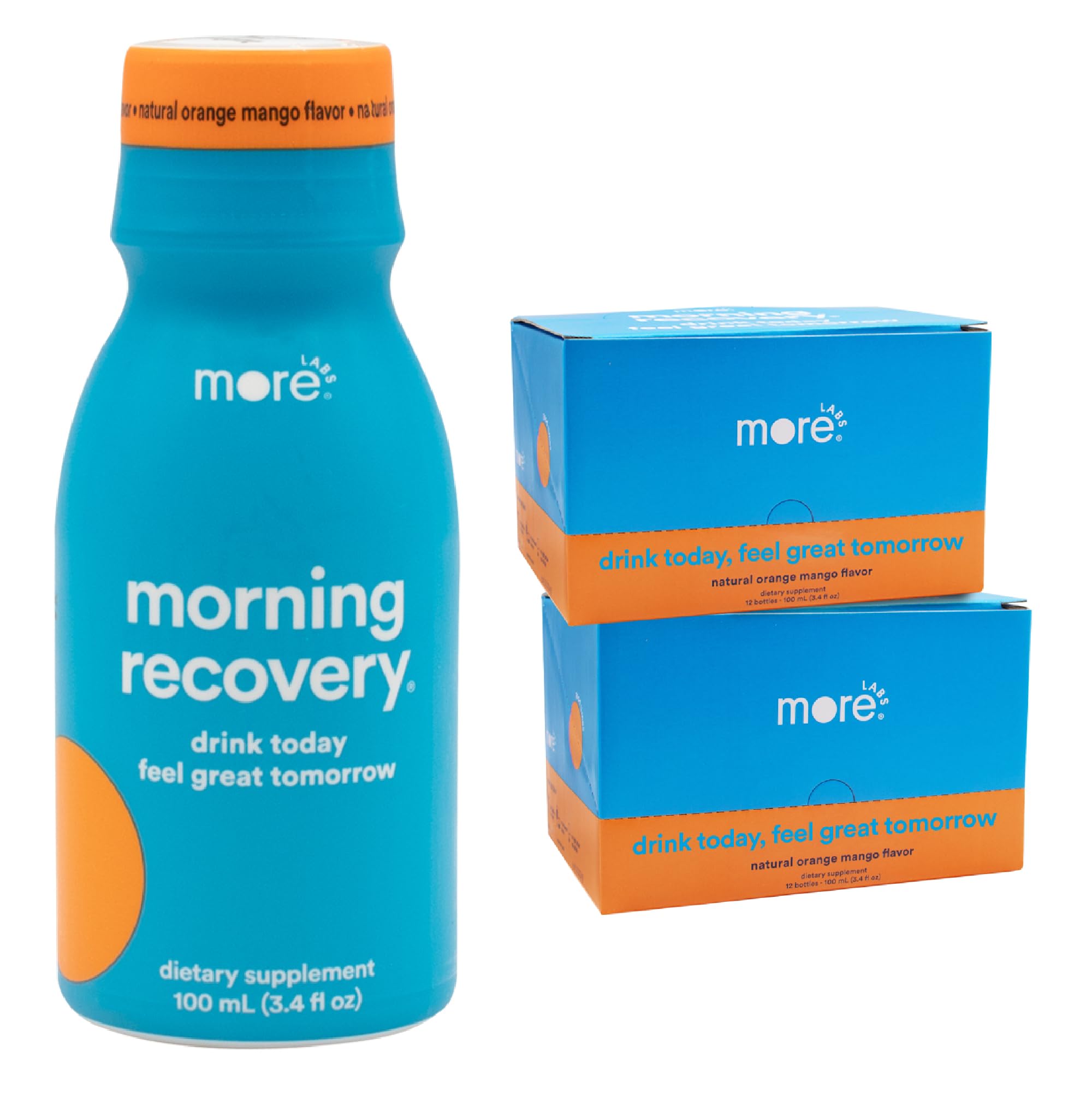 Flacon Morning Recovery de More Labs, hydratation pratique après soirée.