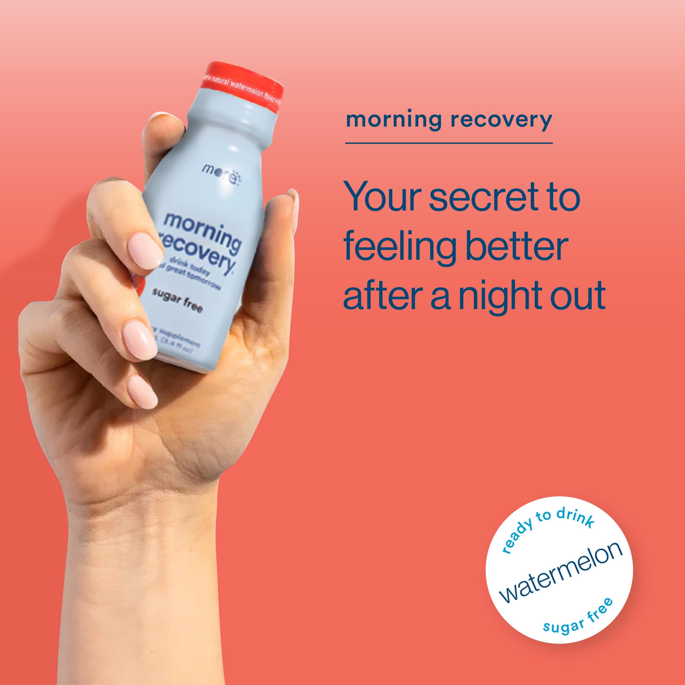 More Labs Morning Recovery – préparation-boisson-pasteque, pratique pour les soirées.