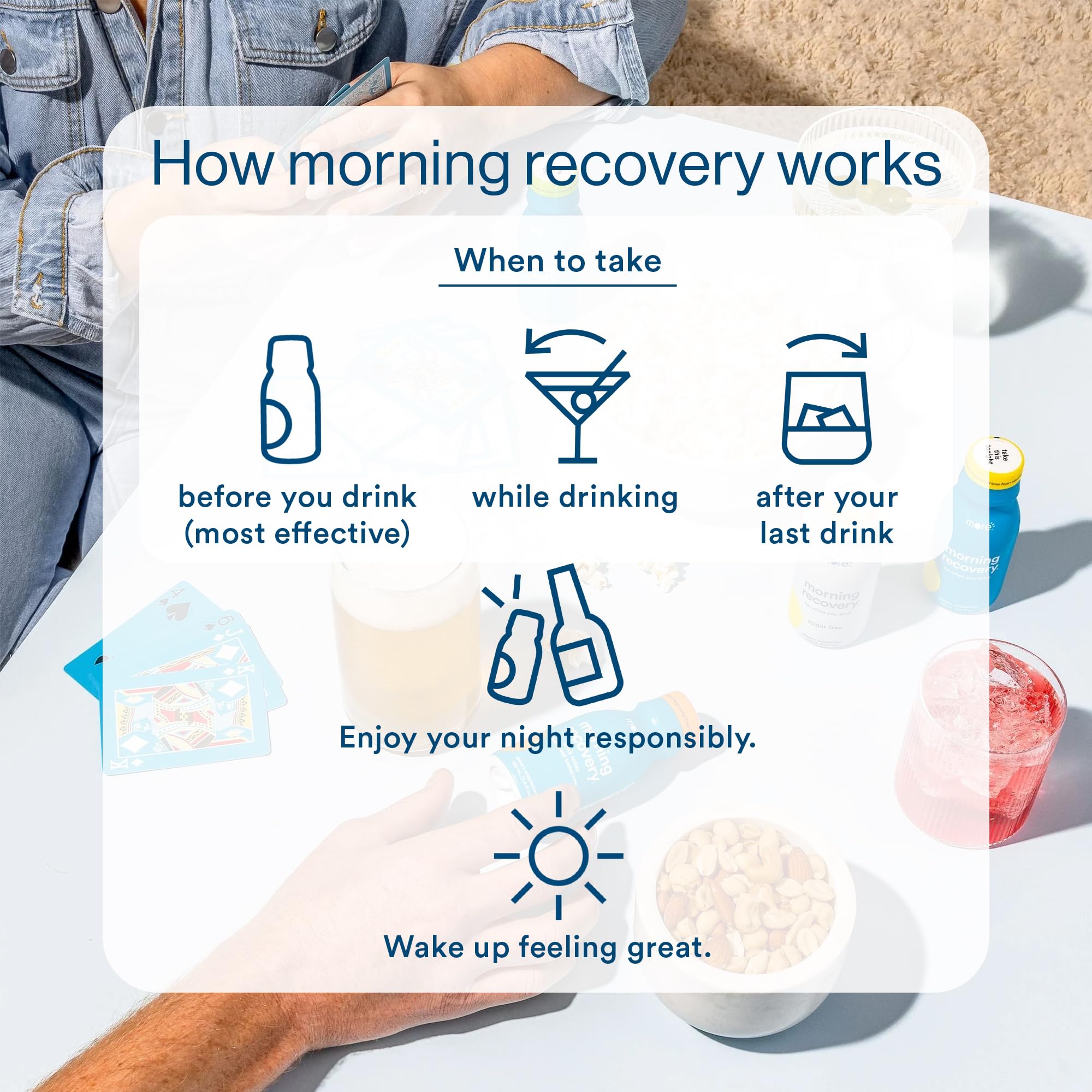 More Labs Morning Recovery – verre avec citron gingembre, boisson rafraîchissante