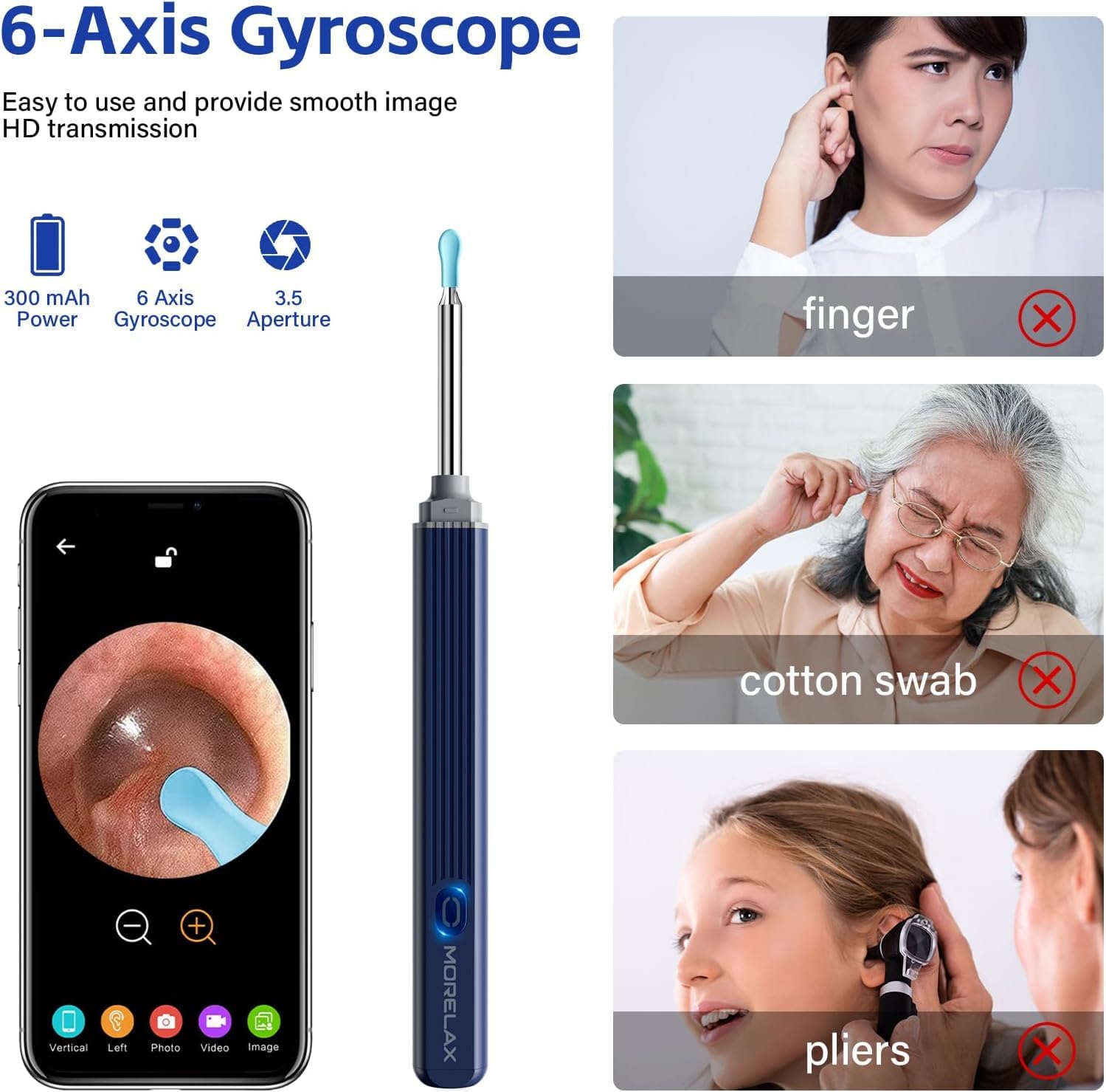 Otoscope IP67 etanche Morelax design robuste pour usage quotidien