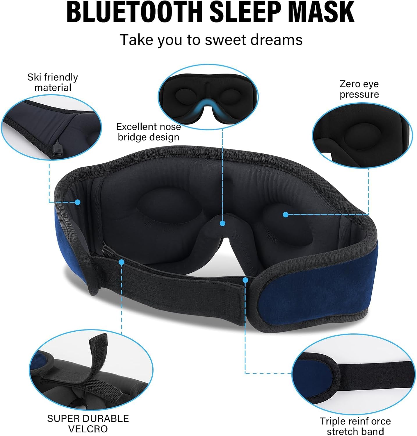 Morelax masque bloque la lumière pour un sommeil plus paisible.