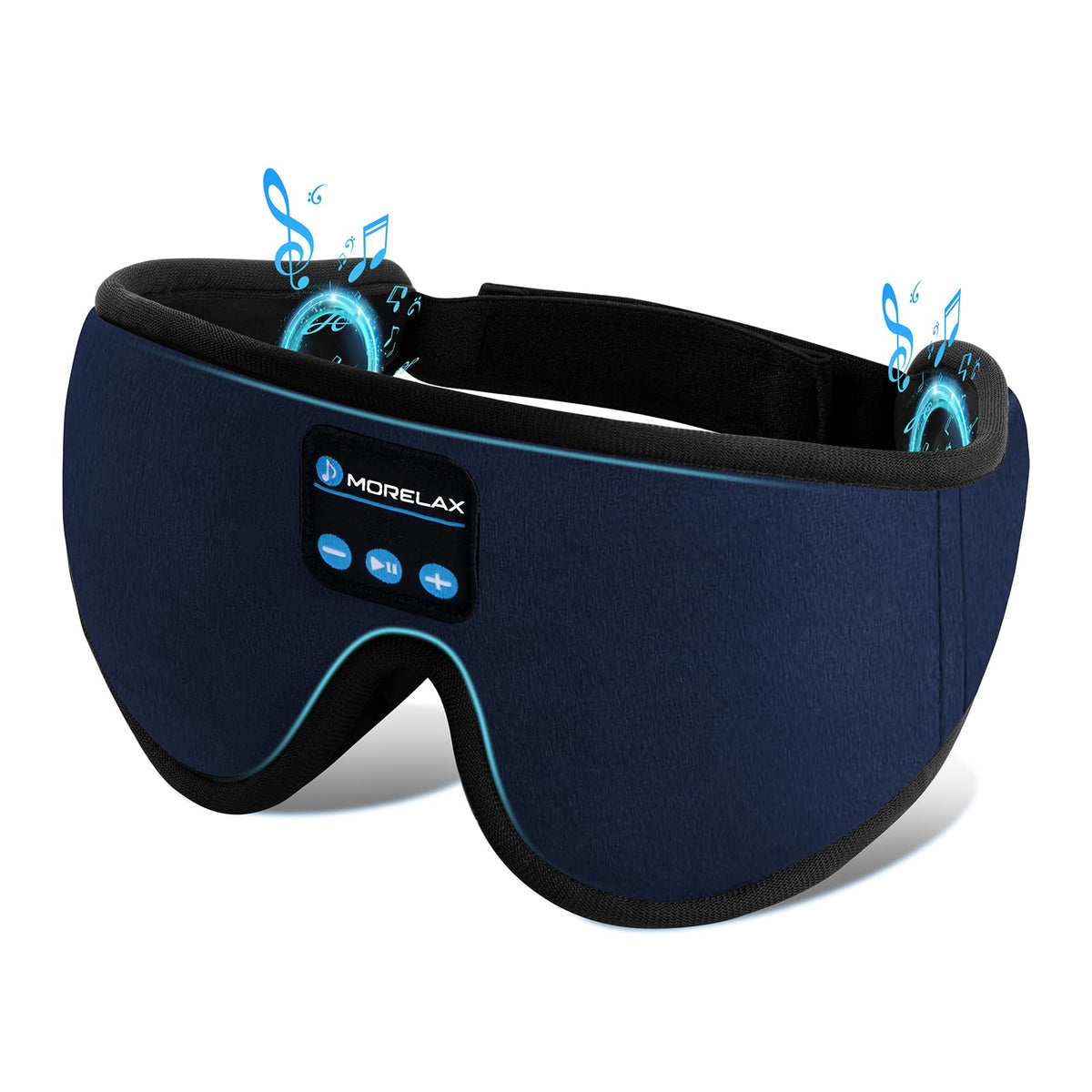 Morelax masque Bluetooth avec contour 3D pour un confort optimal pendant le sommeil.