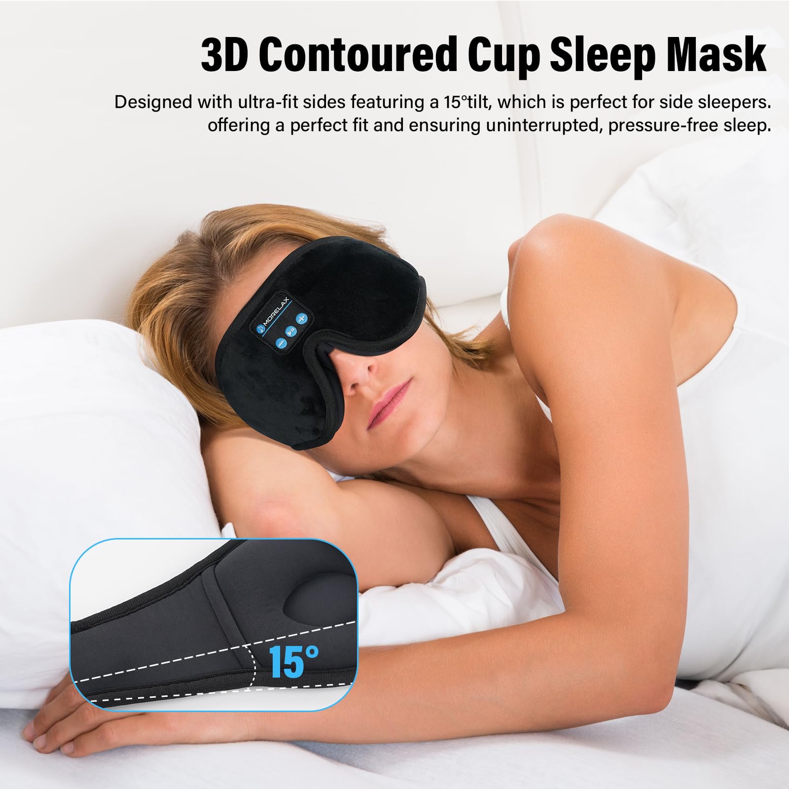 Morelax masque-sommeil bloque lumière efficacement : nuit calme