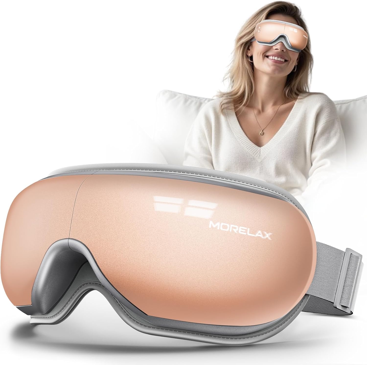 Morelax Massage Yeux Thermique : détente et chaleur douce pour soulager la fatigue oculaire.