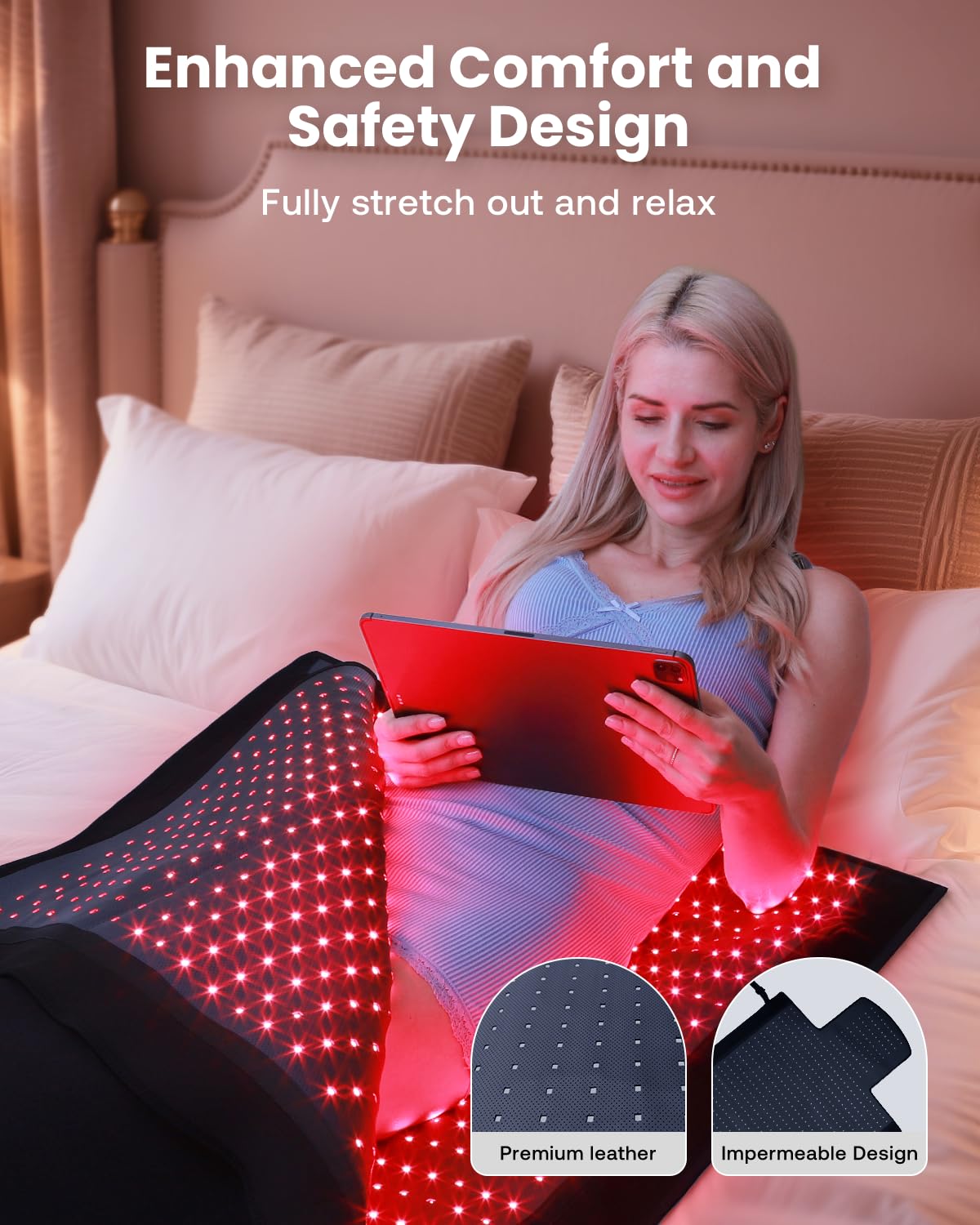 Réglages personnalisables du tapis Morespond avec modes et intensités variés.