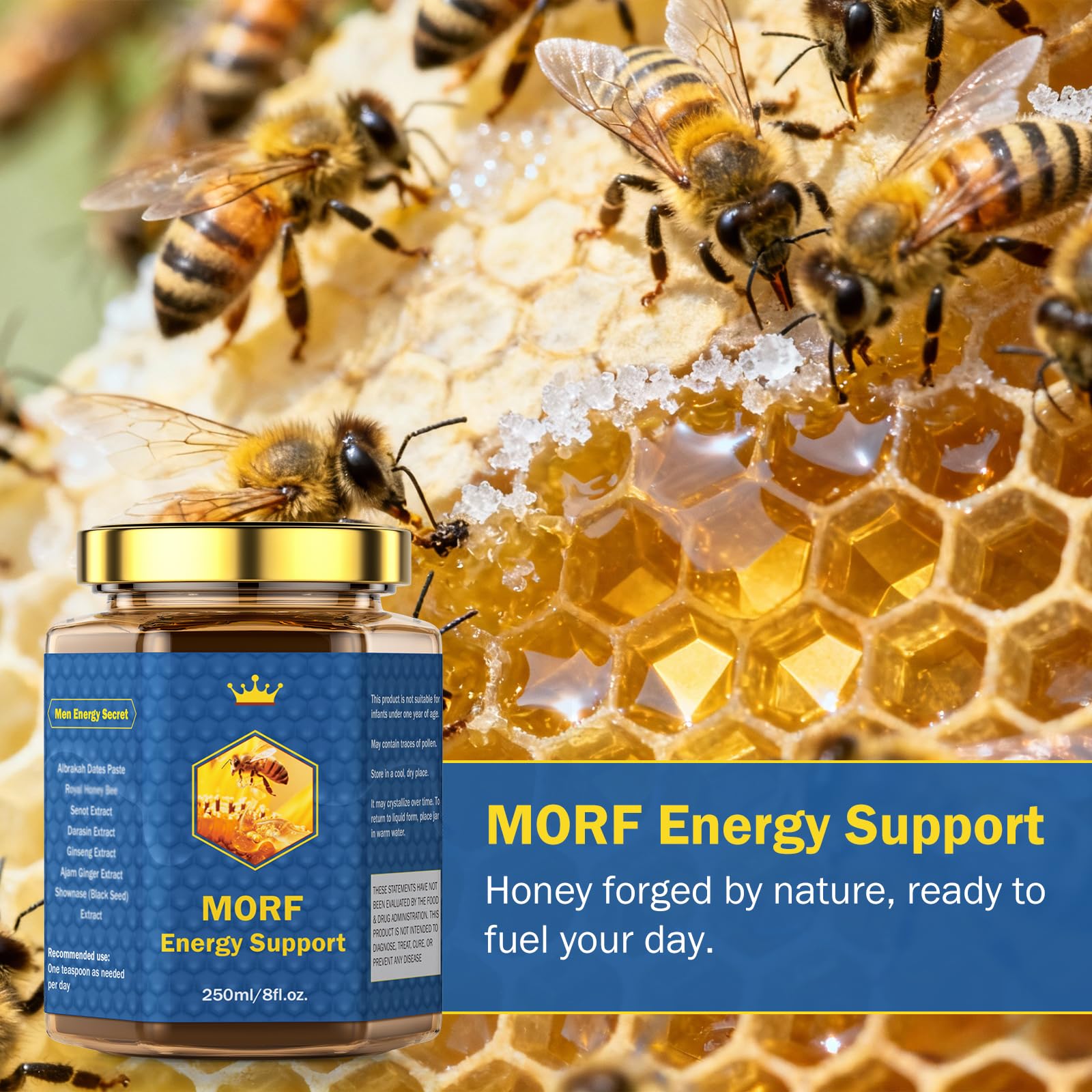 MORF Energy Support miel sur tartine, idée goûteuse et naturelle.