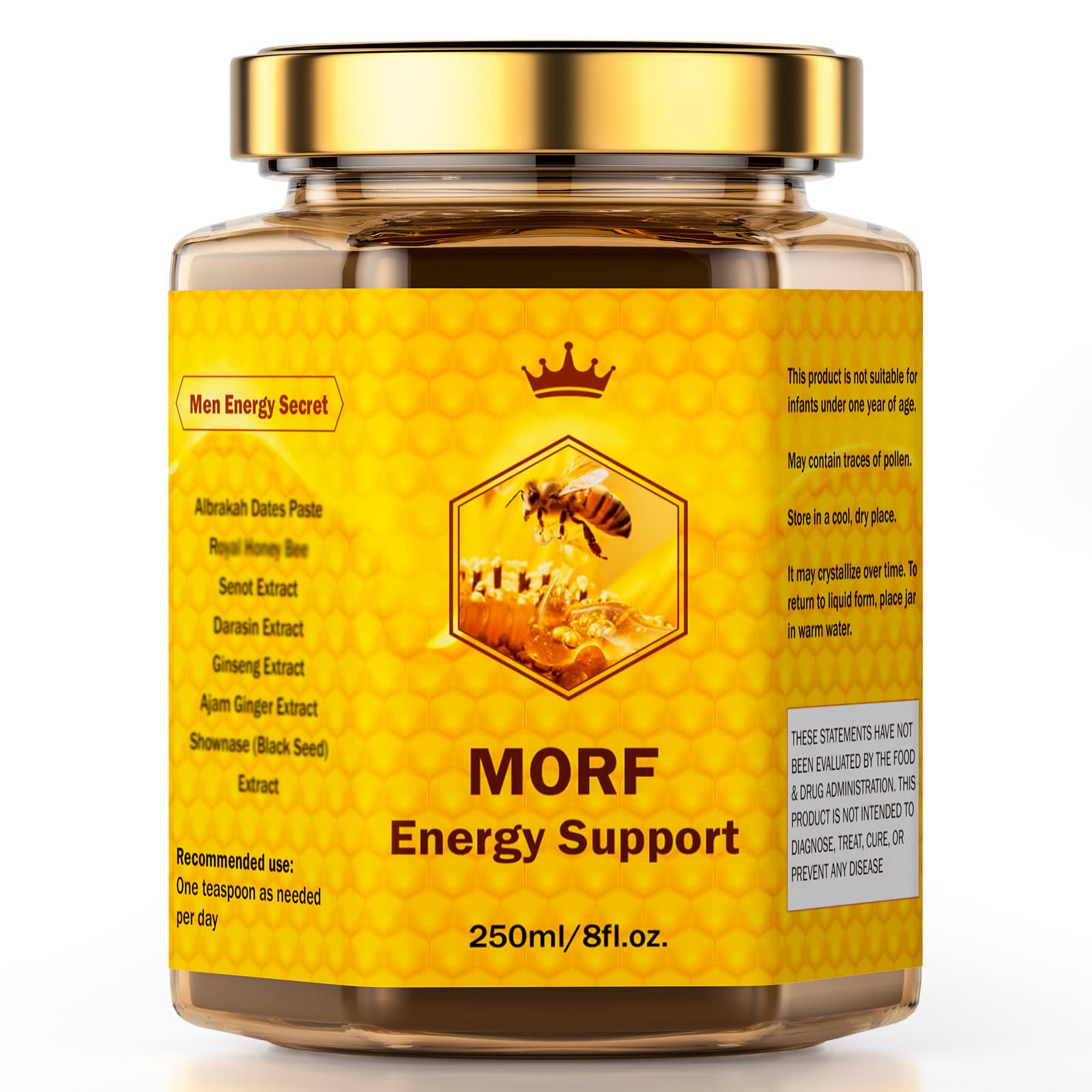MORF Energy Support pâte Ajwa saveur extra, énergie naturelle prête à déguster.