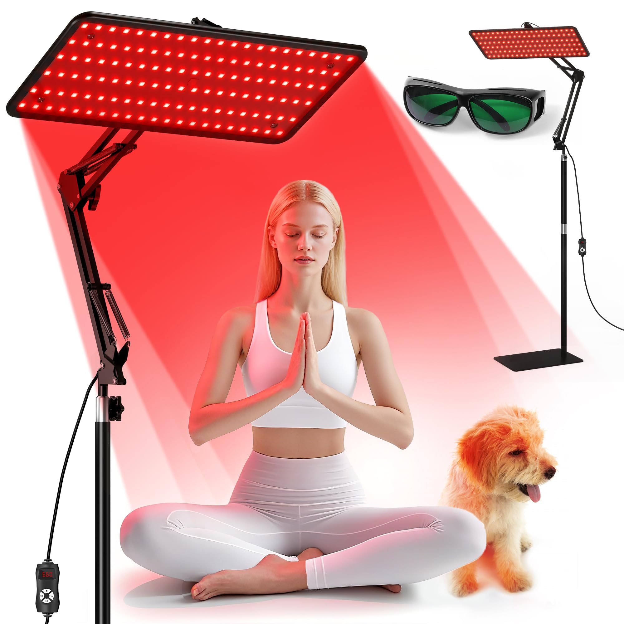 Morfone lampe thérapie lumière rouge tri-longueurs 660/850/940 nm sur panneau pour visage et corps