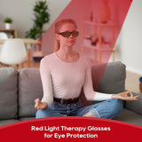 Morfone lunettes lumière rouge infrarouge, design élégant et confort visuel.