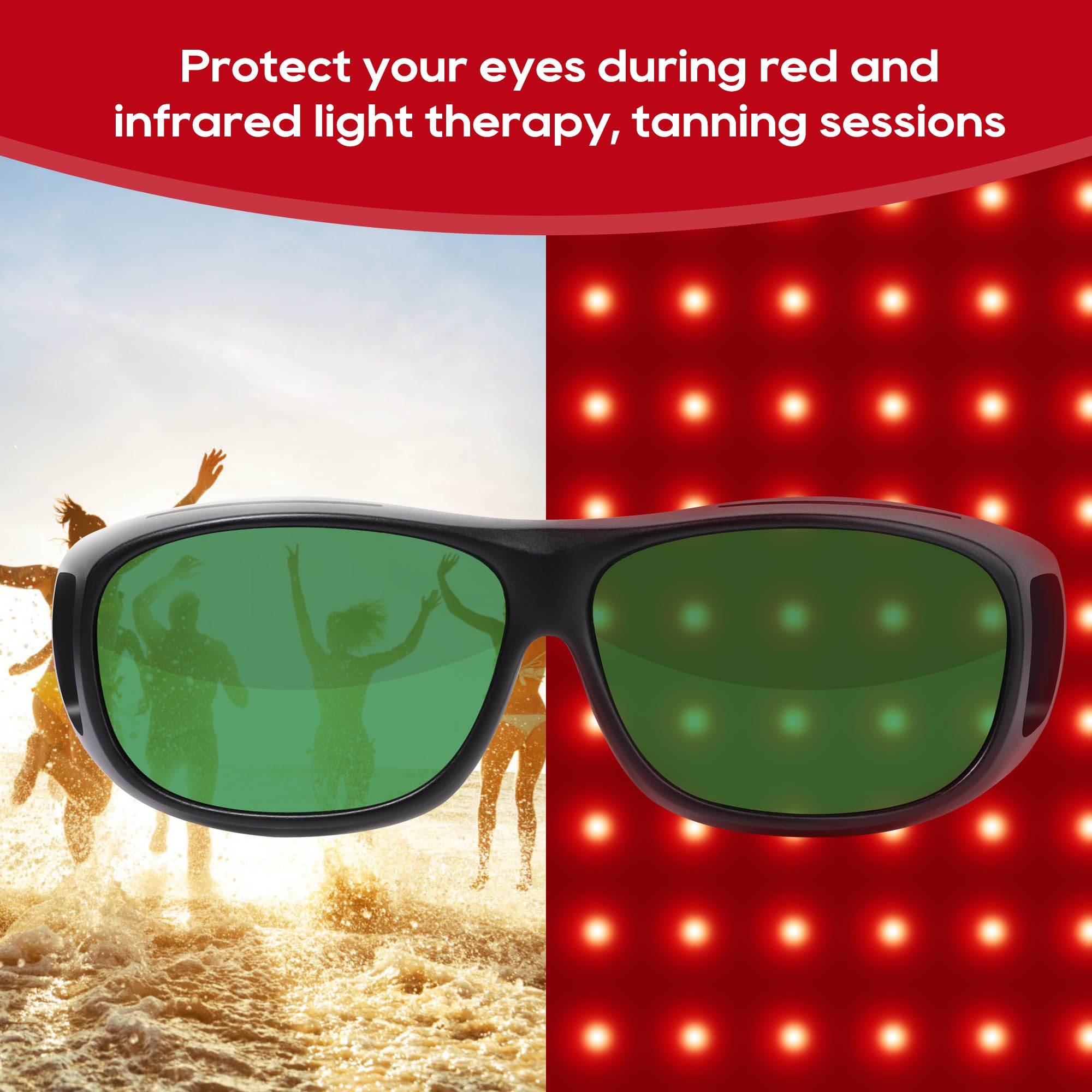 Morfone lunettes lumière rouge, vision claire pendant les sessions de luminothérapie.