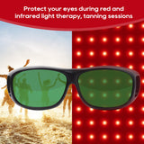 Morfone lunettes lumière rouge, vision claire pendant les sessions de luminothérapie.