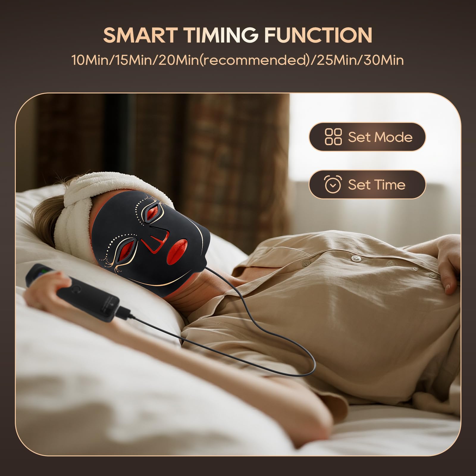 Morfone masque telecommande et minuterie pratique a la maison.