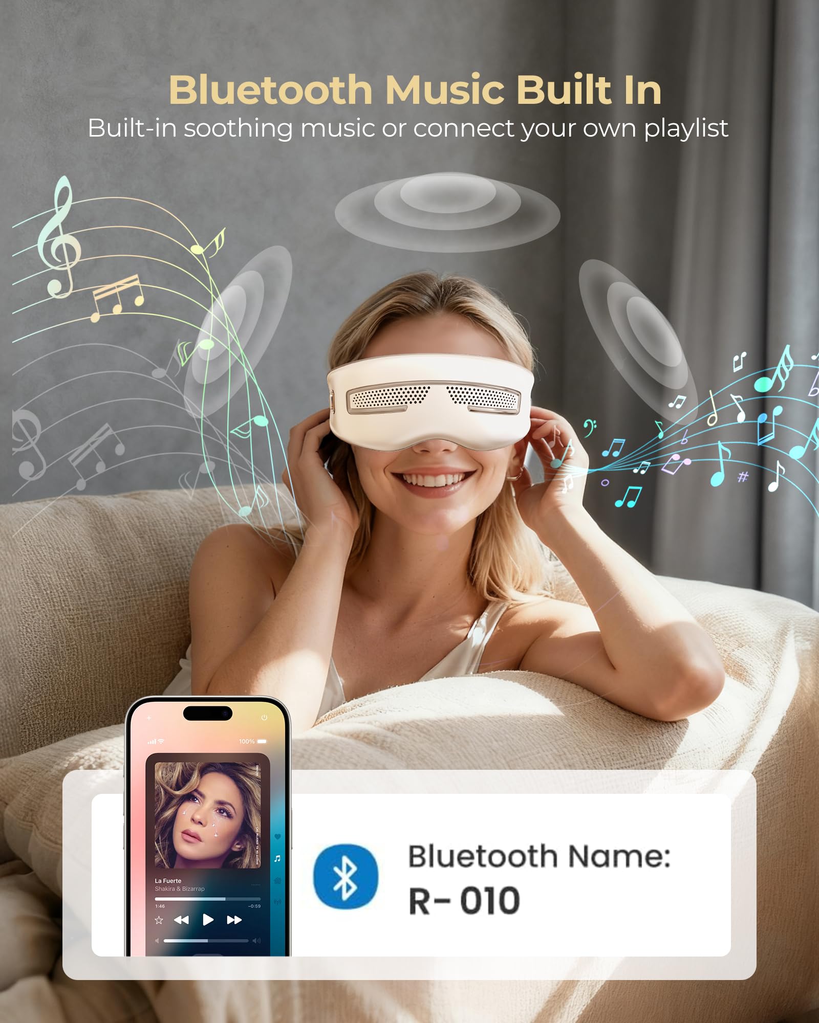 Morfone masseur-yeux masque-intelligent, ajustement précis et confort optimal