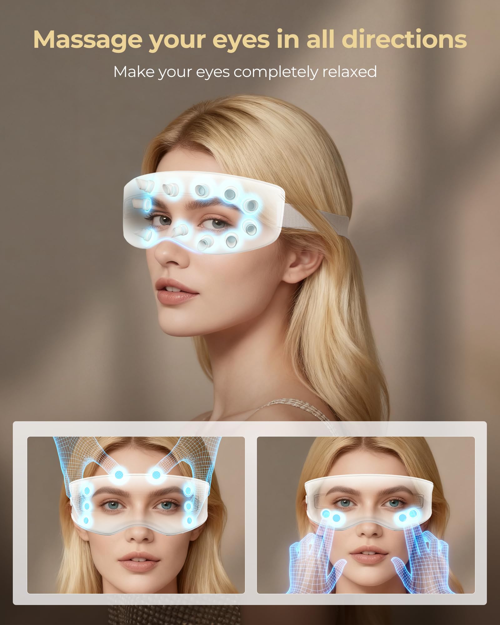 Morfone masseur-yeux mode-massage, sélectionnez le mode adapté pour vos yeux fatigués