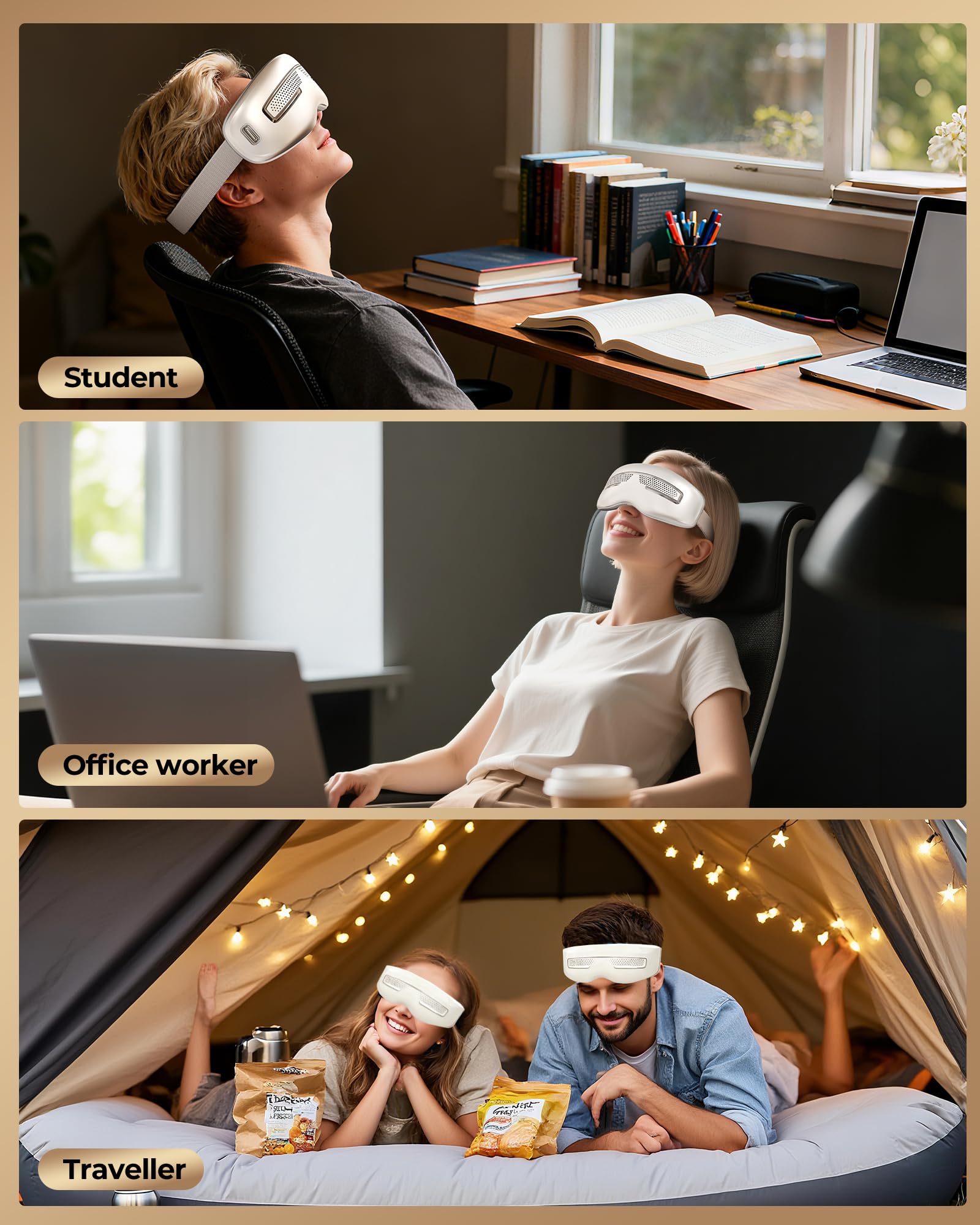 Morfone masseur-yeux relaxation-rapide, idéal pour pause bureau