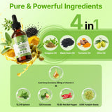Mélange 4-en-1 MornThrive avec huile de nigelle et curcuma.