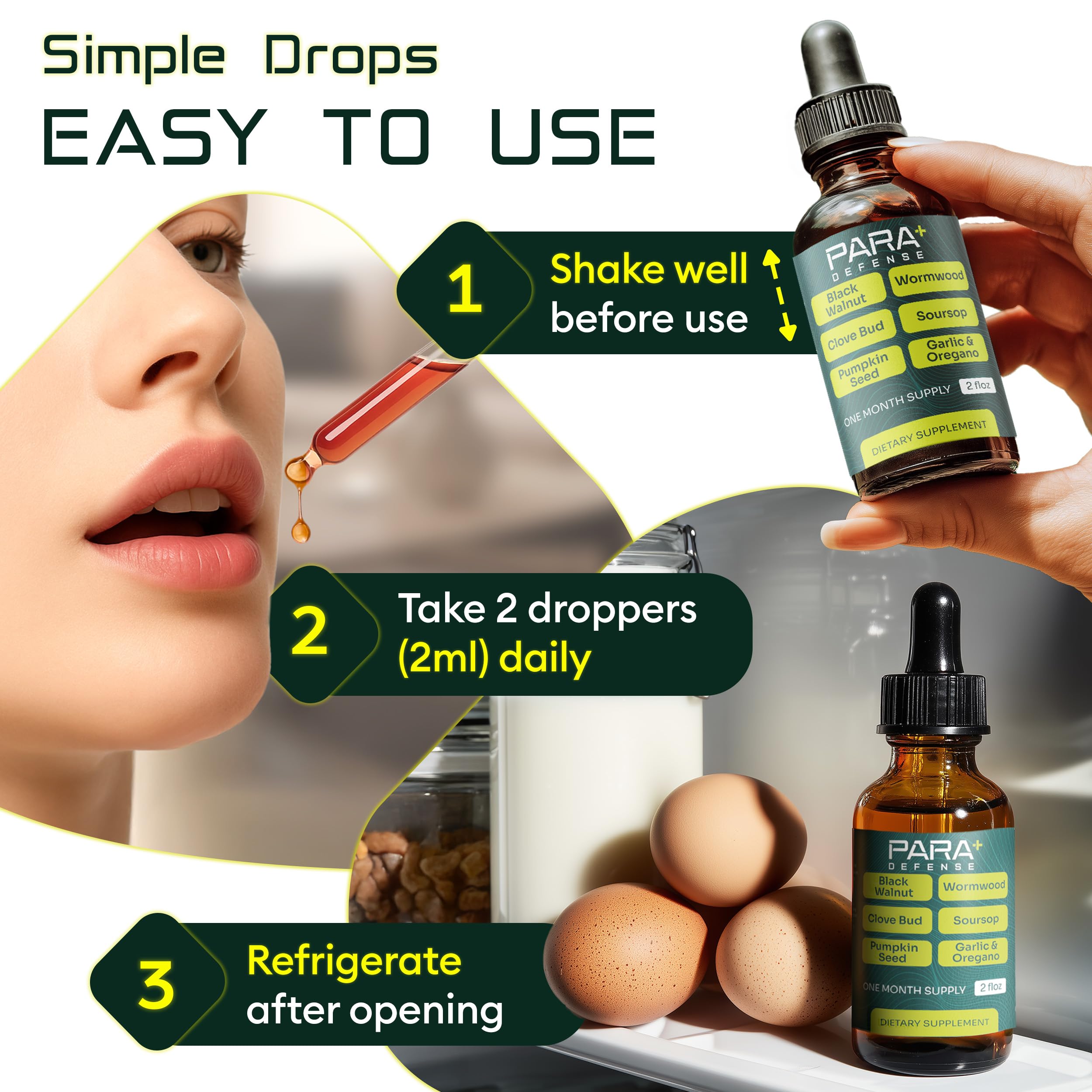 Morpha Organics Para Defense – Flacon transparent, utilisation facile au quotidien.