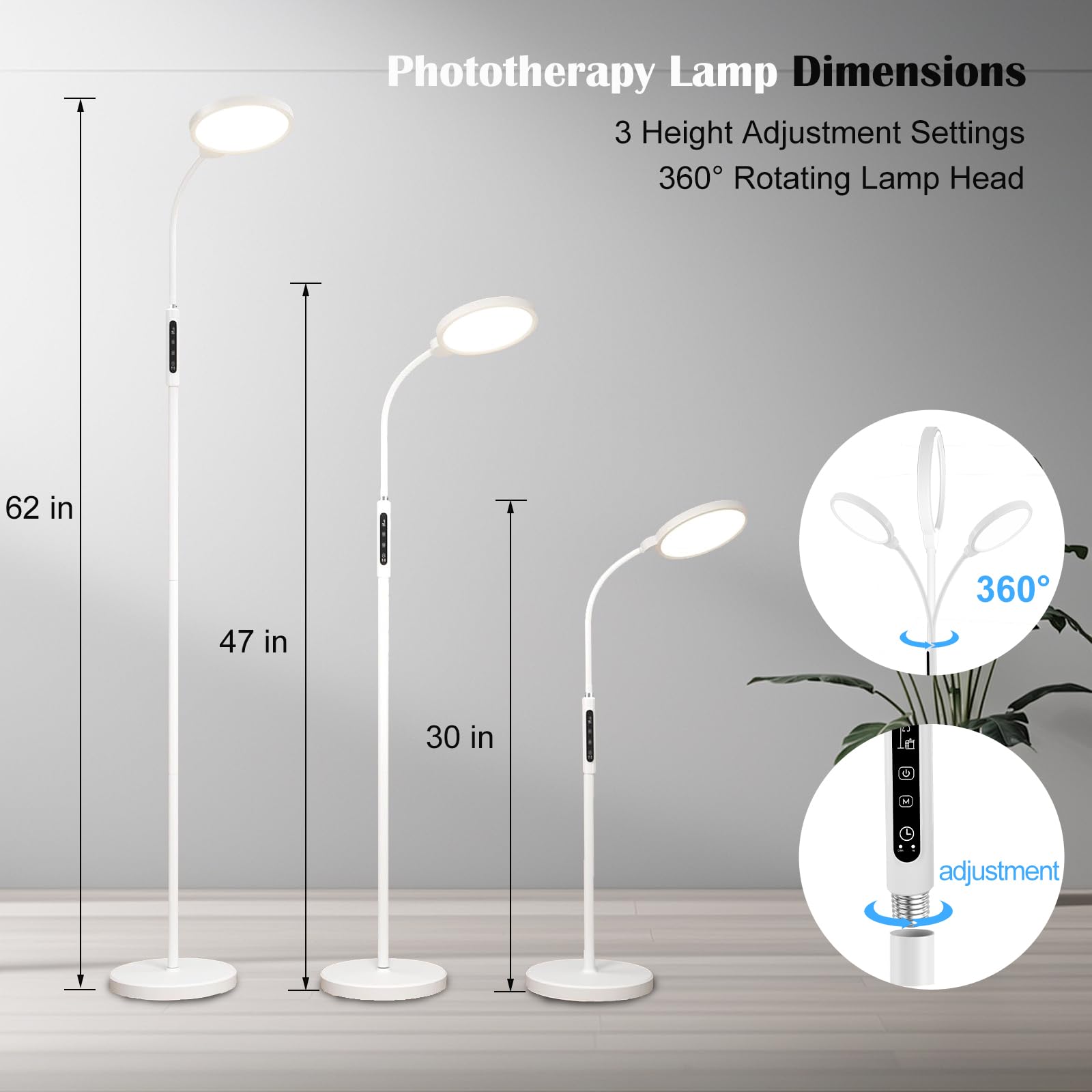Morpholife Lampe base pied stable, excellente stabilité sur tous les sols