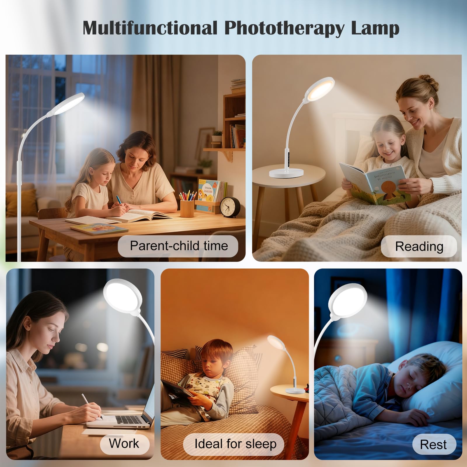 Morpholife Lampe tête rotative 360, guidage lumineux flexible
