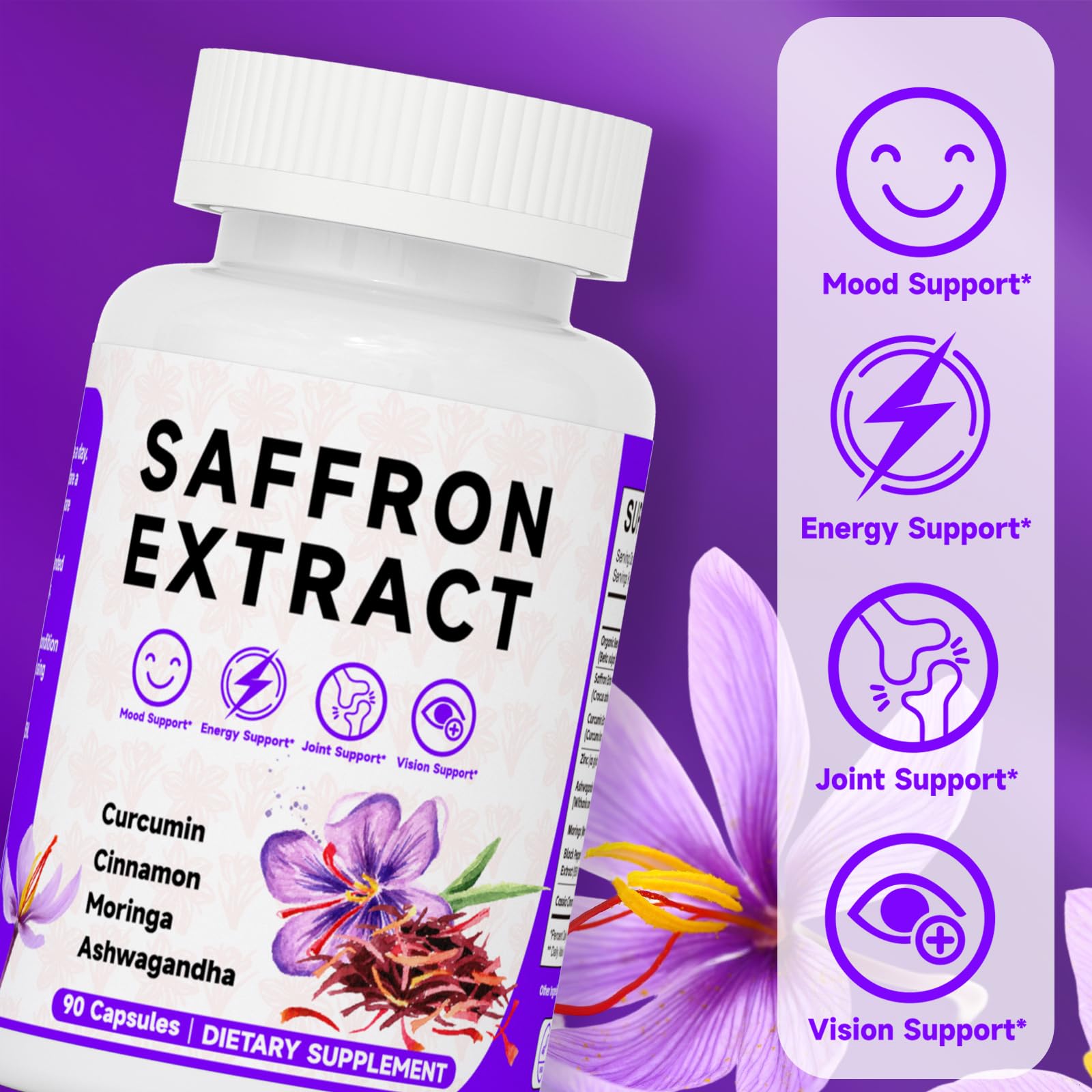 Mosslly Happy Saffron : capsules prêtes à l'emploi pour une routine quotidienne.
