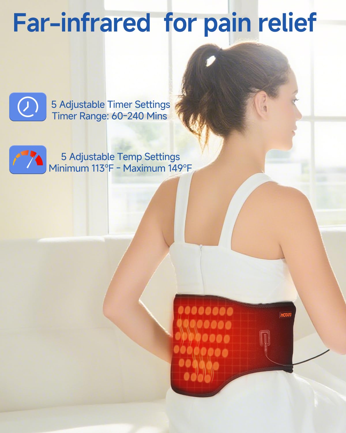 Motayu, 5 minutes minuterie assure une utilisation sûre et personnalisable.
