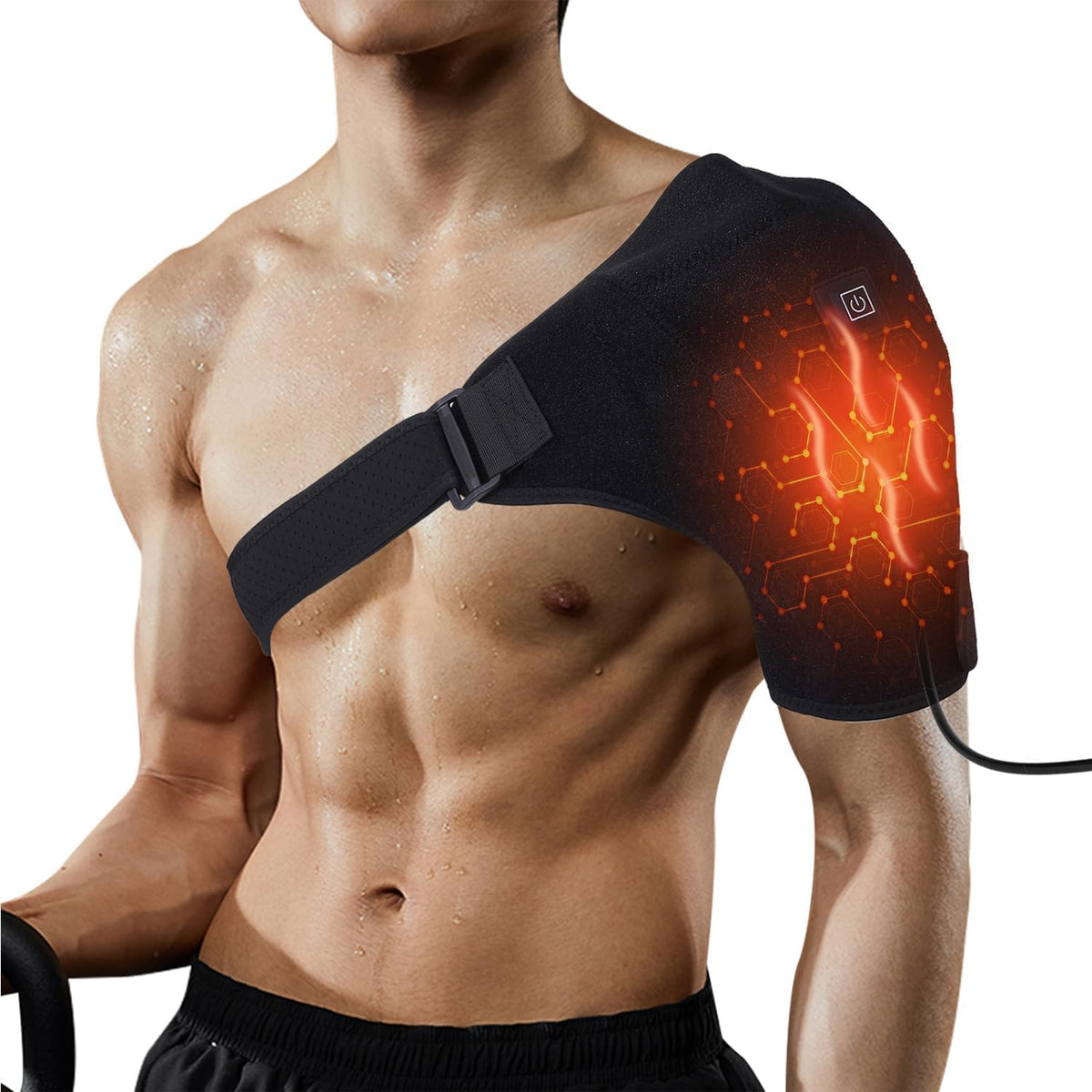 Bandage chauffant MOTAYU pour épaule – 3 niveaux de chaleur pour soulager les tensions.