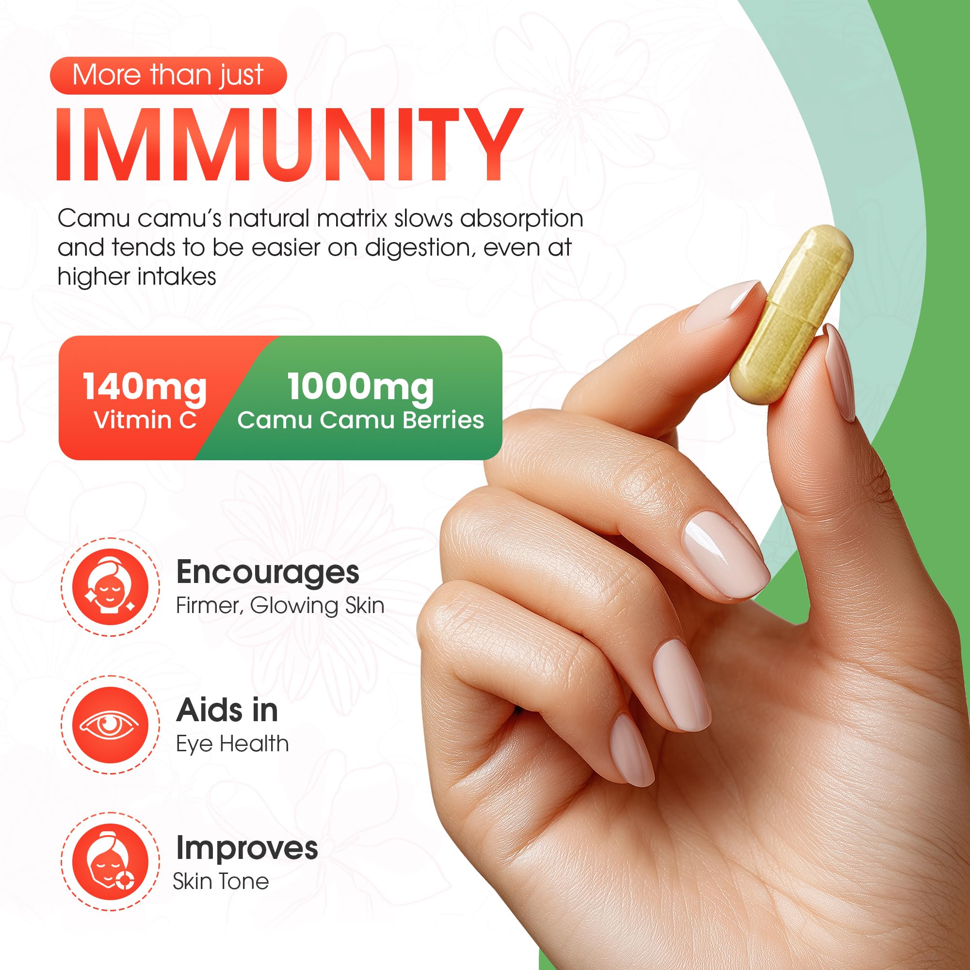 Etiquette bio de Camu Camu indiquant pureté, origine et bénéfices naturels.