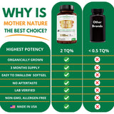 Mother Nature Organics capsules huile-graines-noires, hygiène et pureté du produit pressé à froid.