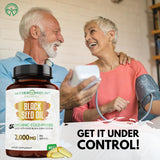 Mother Nature Organics capsules huile-graines-noires, gélules faciles pour l'immunité potentielle.