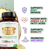 Mother Nature Organics capsules huile-graines-noires, gélules pures et sans solvants.