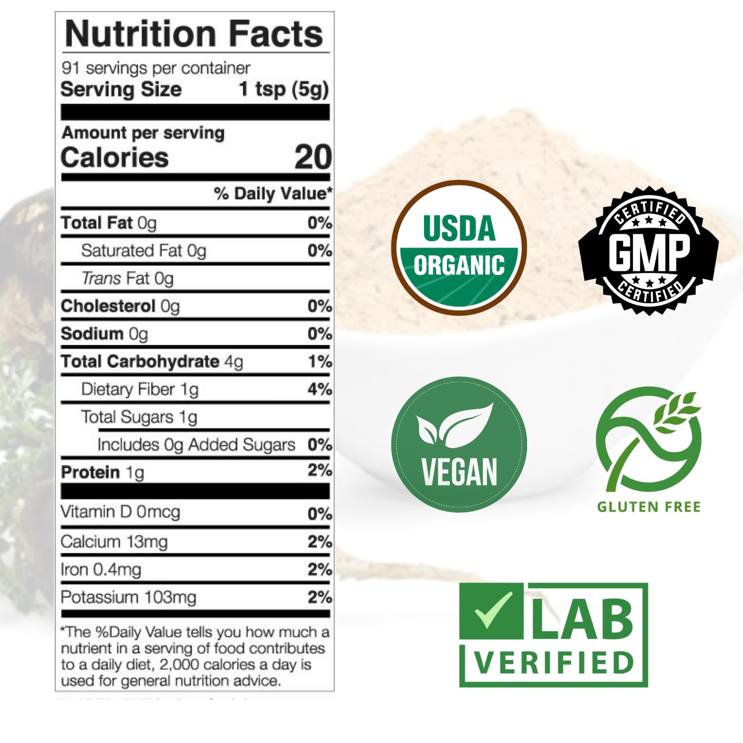 Mother Nature Organics Maca noire en smoothie énergisant, amélioration potentielle de l’endurance.