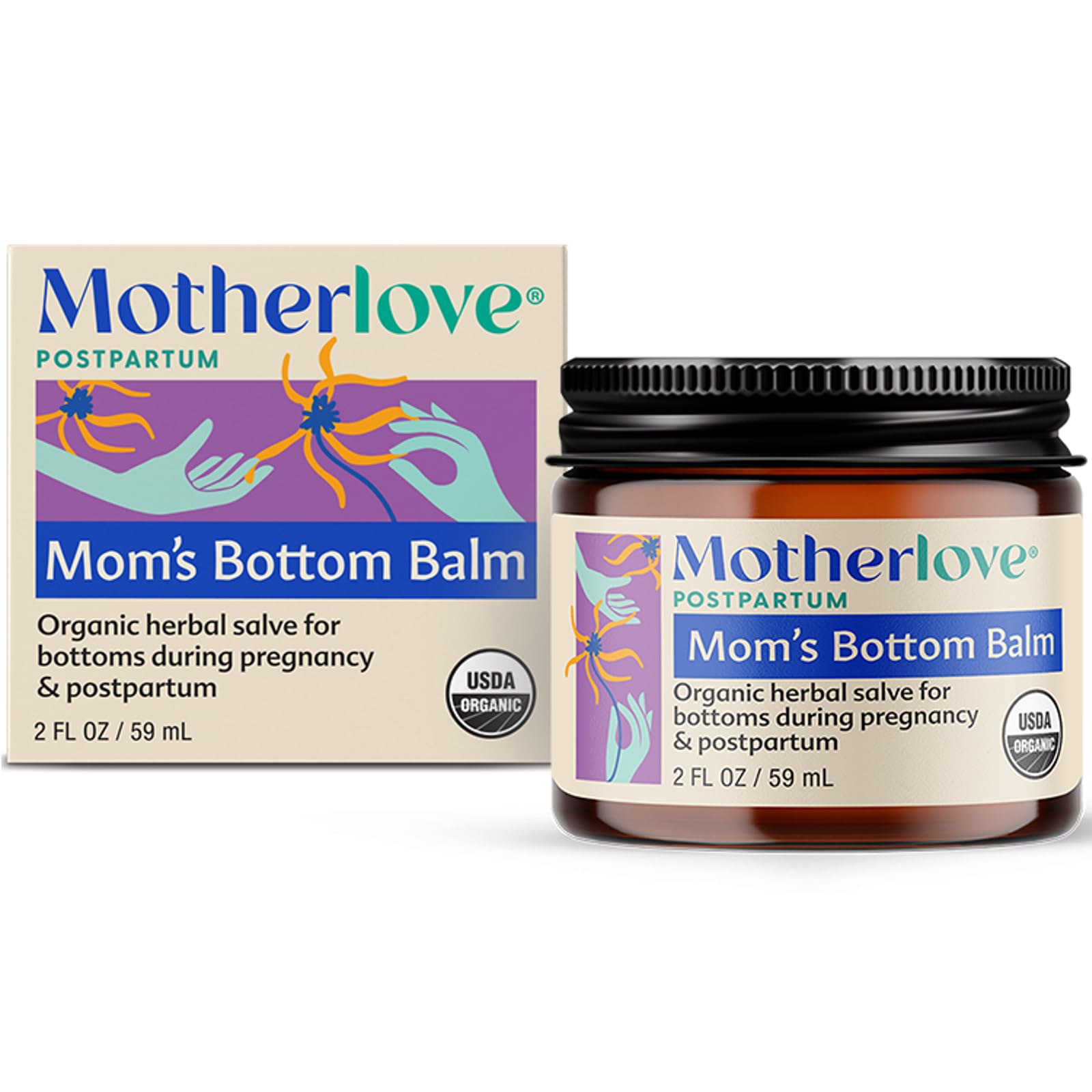 Motherlove baume emballage pratique et clair pour rangement facile
