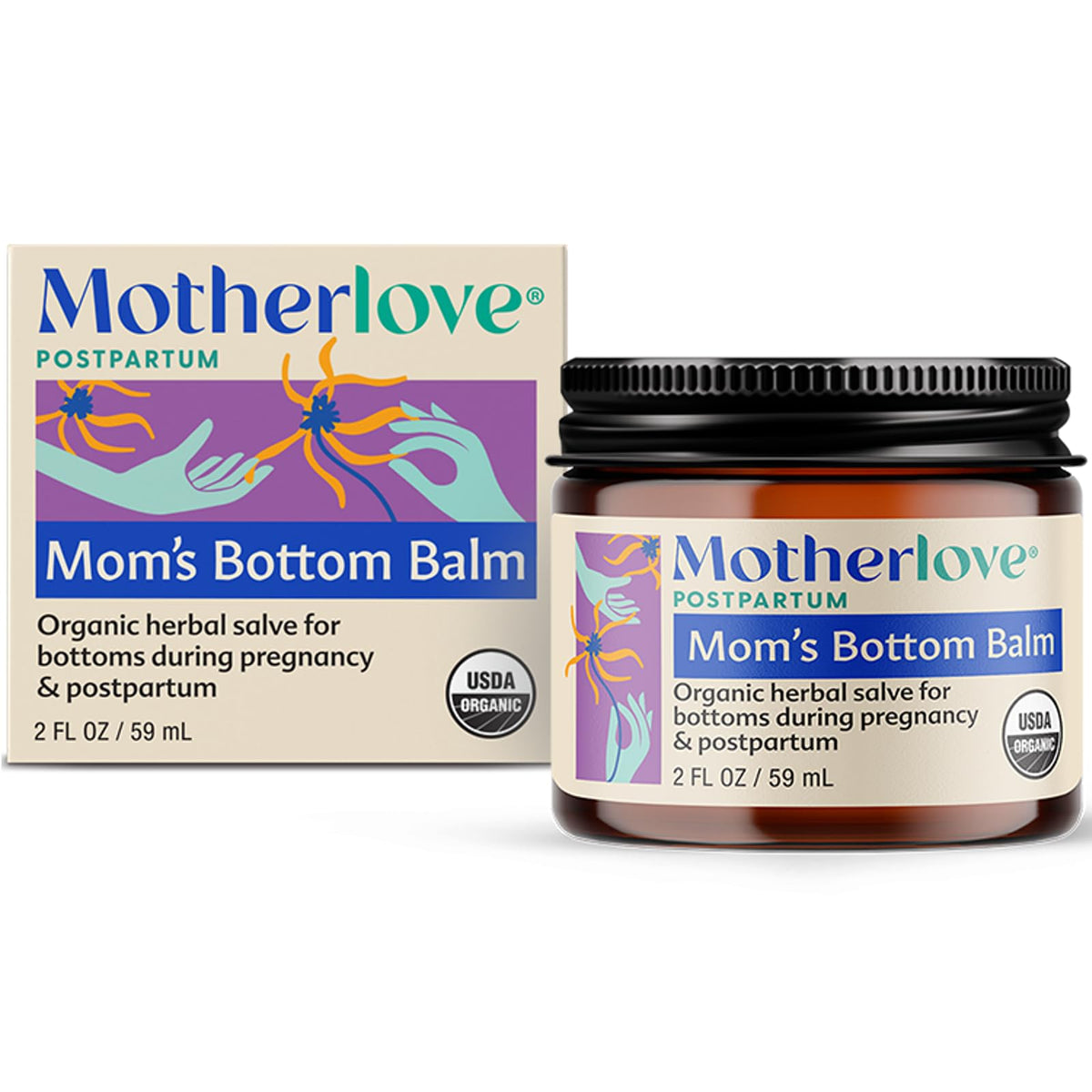 Motherlove baume emballage pratique et clair pour rangement facile