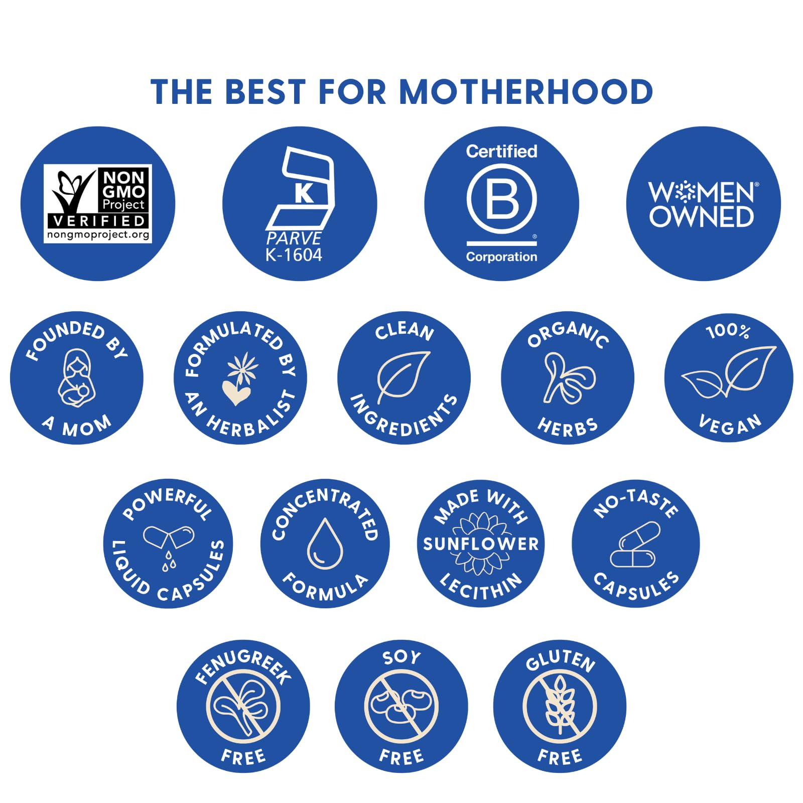 Motherlove More Milk Moringa : dosage quotidien clair sur le bouchon.