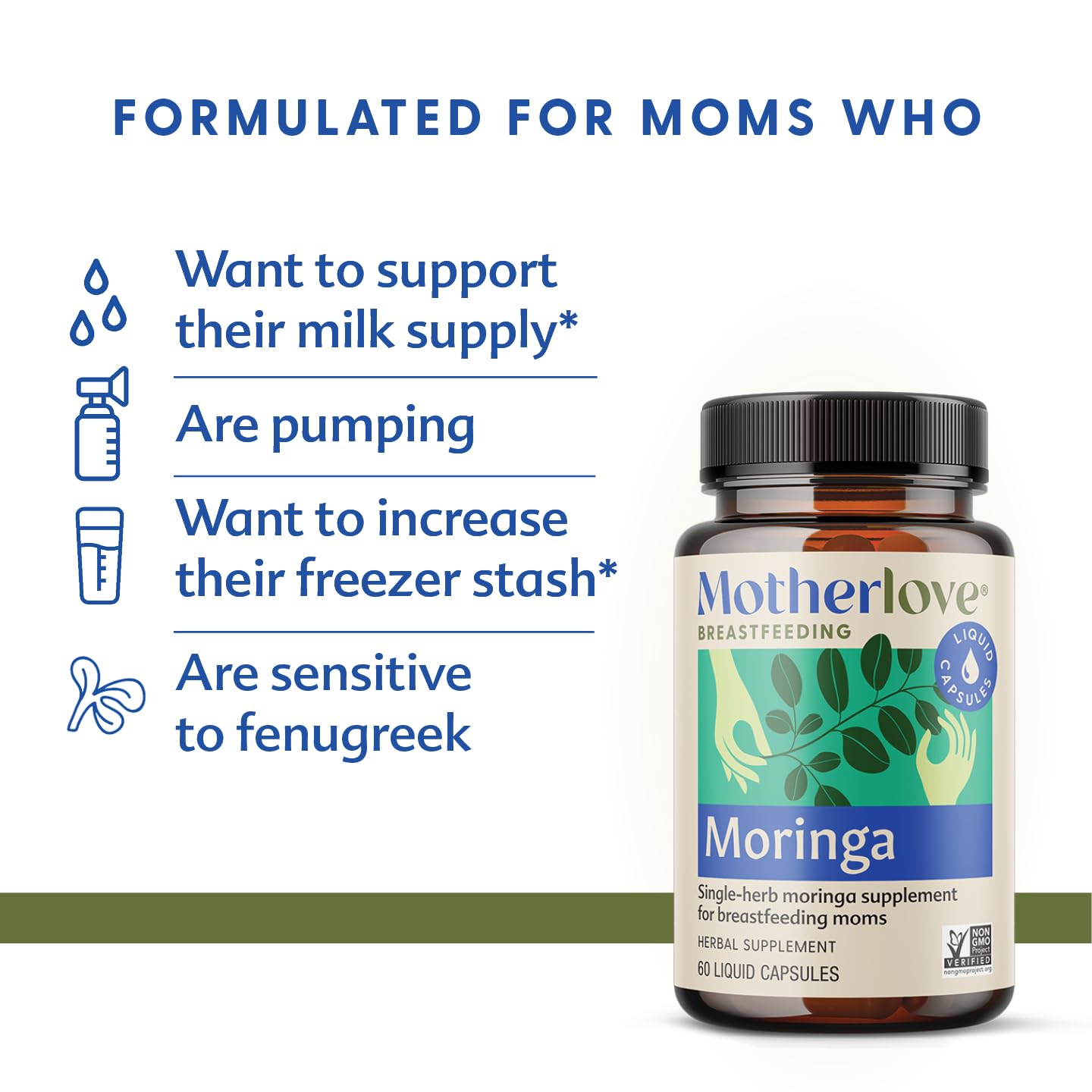 Motherlove Moringa – bouteille et étiquette bio, gage de qualité.