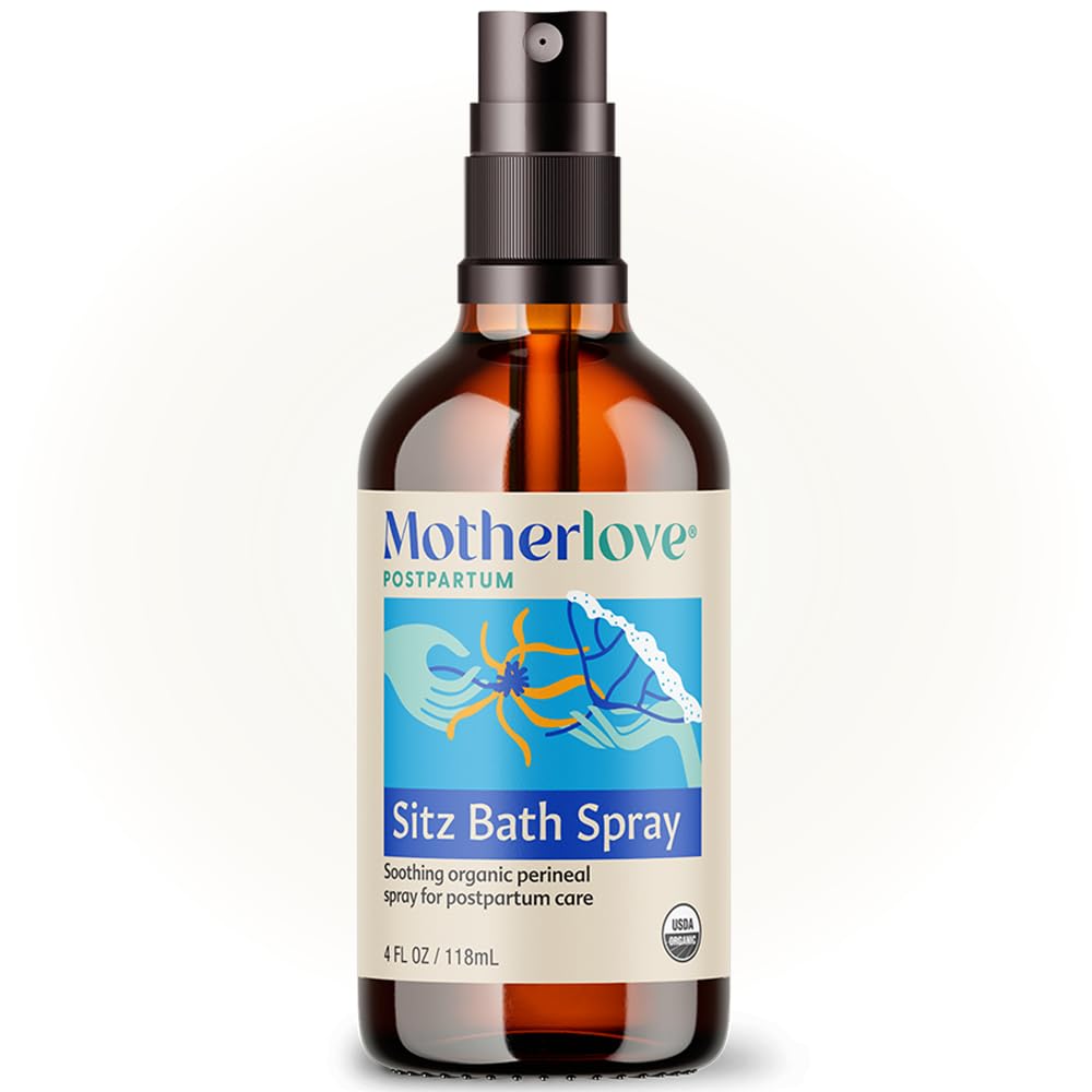 Motherlove Sitz Bath Spray, bouteille 118 ml prête pour le soin périnéal post-partum.