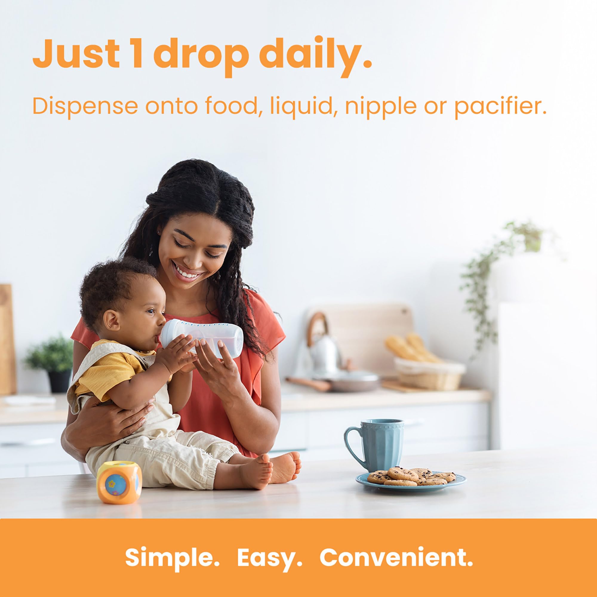 Goutte D3 Mother’s Promise sur pipette pour administration facile.