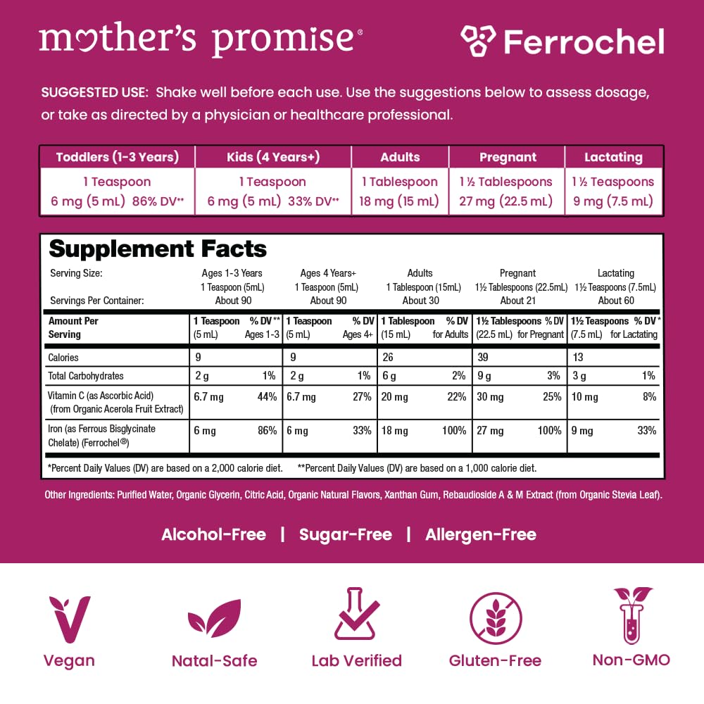 Pipette de dosage Mothers Promise pour mesurer le fer liquide.