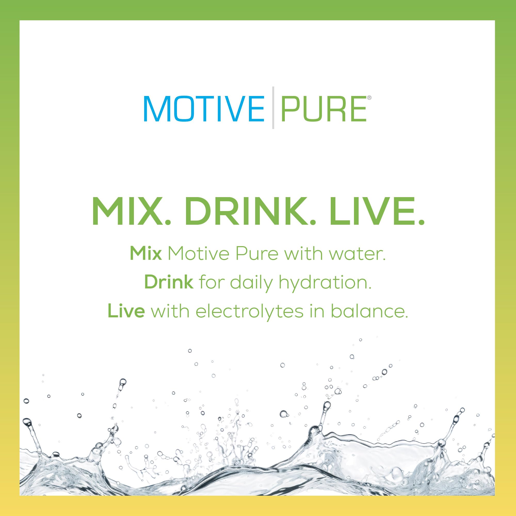 Étiquette MOTIVE PURE citron-lime, arôme naturel et boisson sans calories.