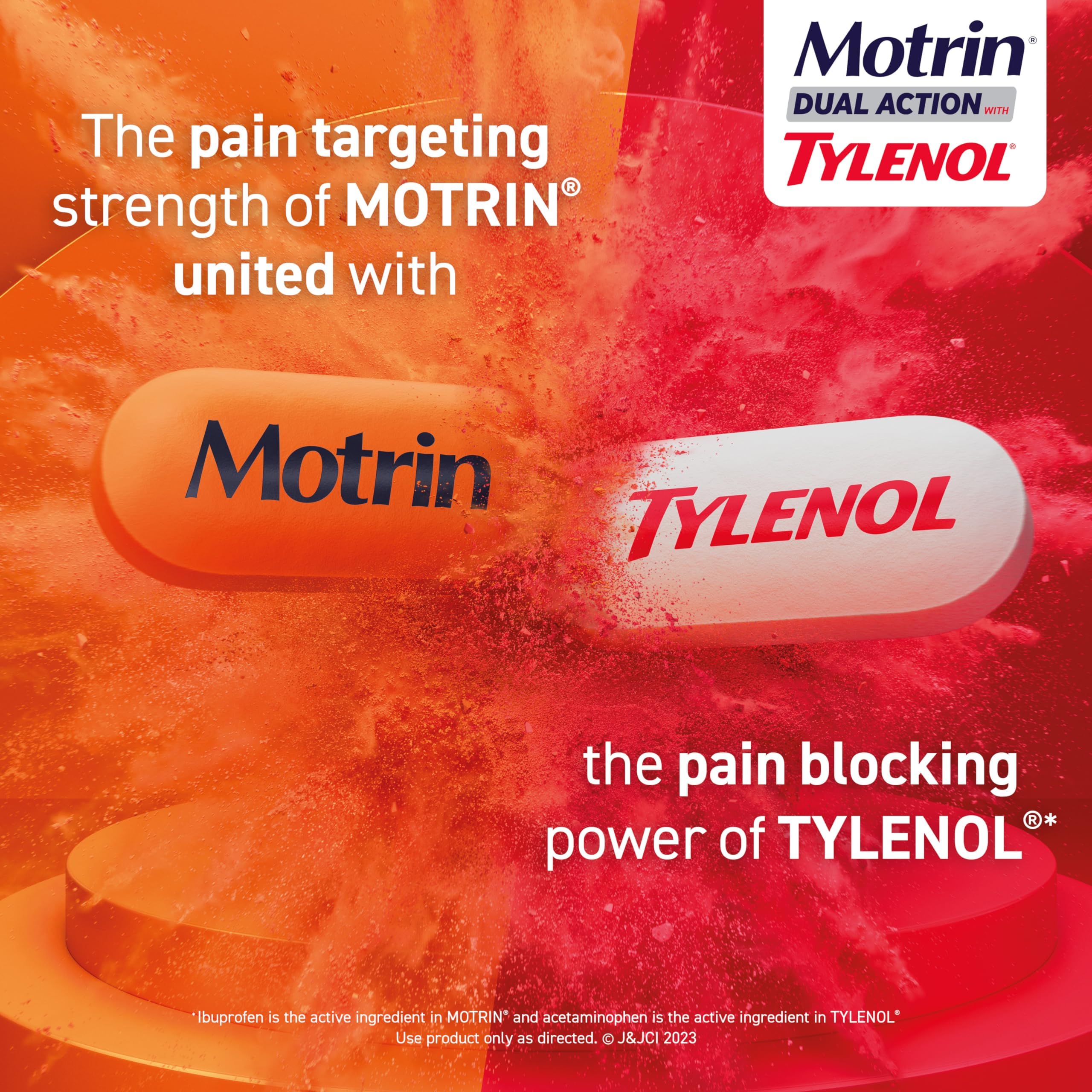Motrin Dual Action Tylenol – avertissements et sécurité liés à lacétaminophène sur l'emballage.