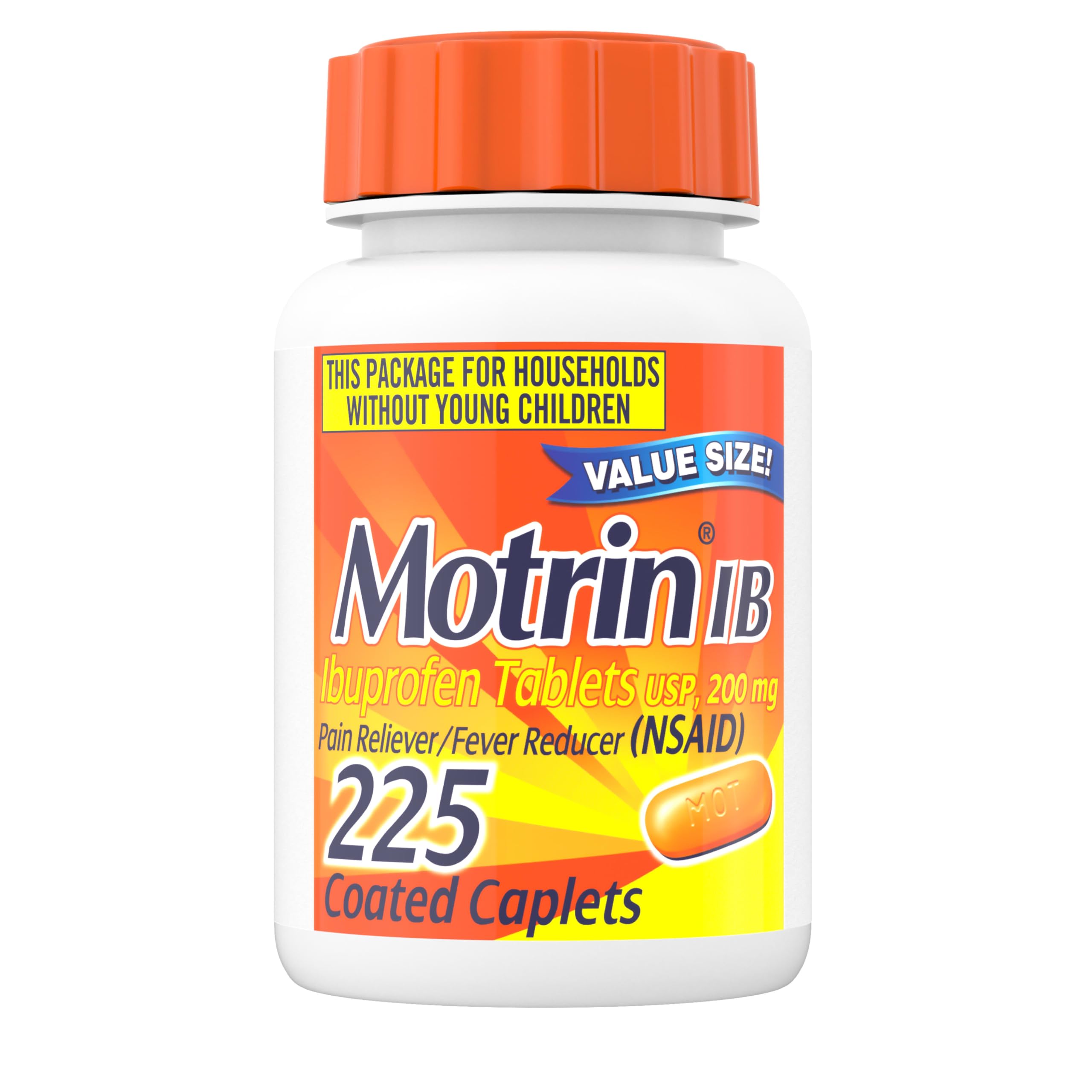 Motrin IB 200 mg – image de la boîte 225 comprimés, pratique à la maison.