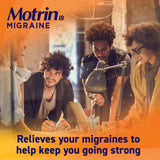Gélules Motrin IB avec verre d'eau pour ingestion.