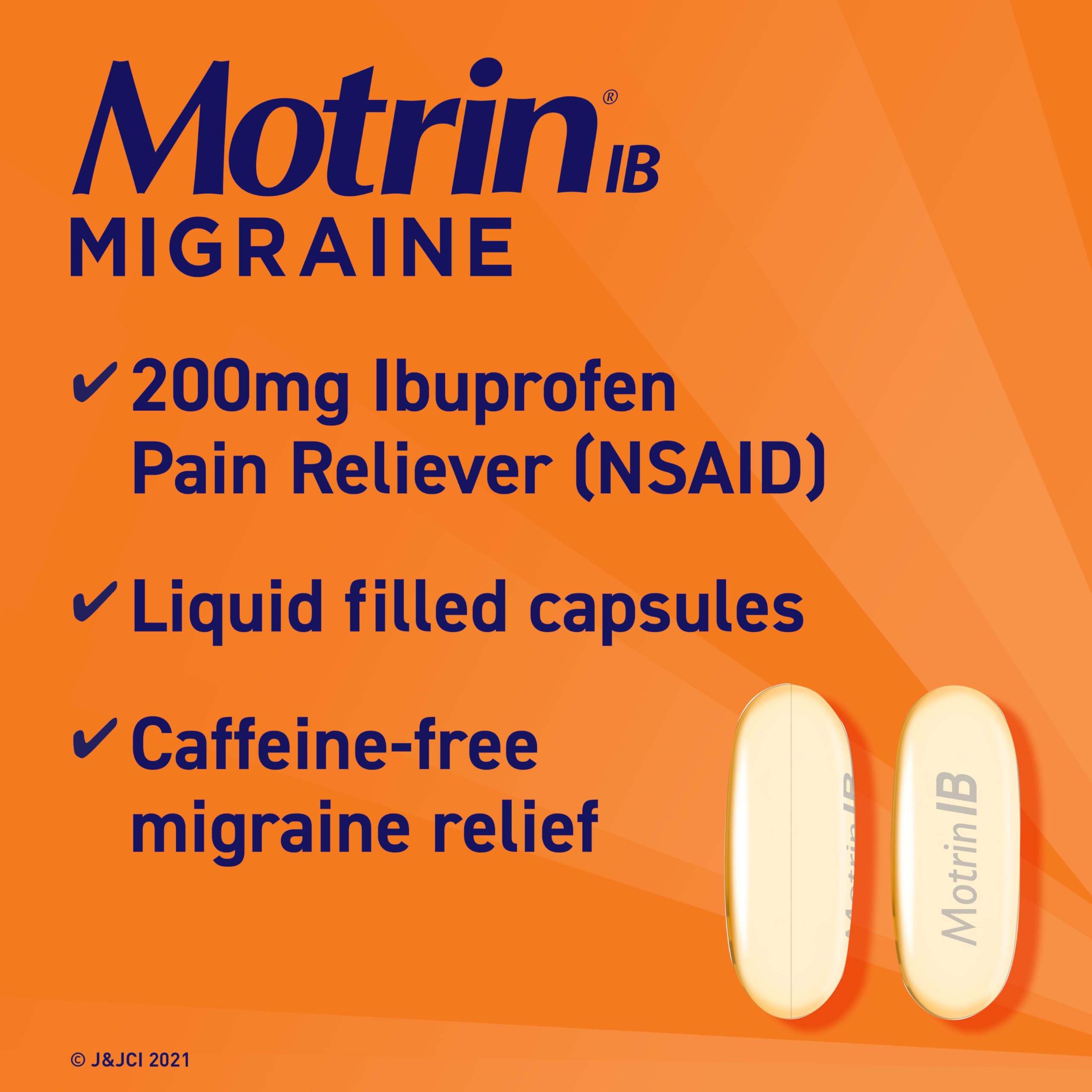 Trousse de voyage Motrin IB, gélules faciles à transporter.