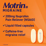 Trousse de voyage Motrin IB, gélules faciles à transporter.
