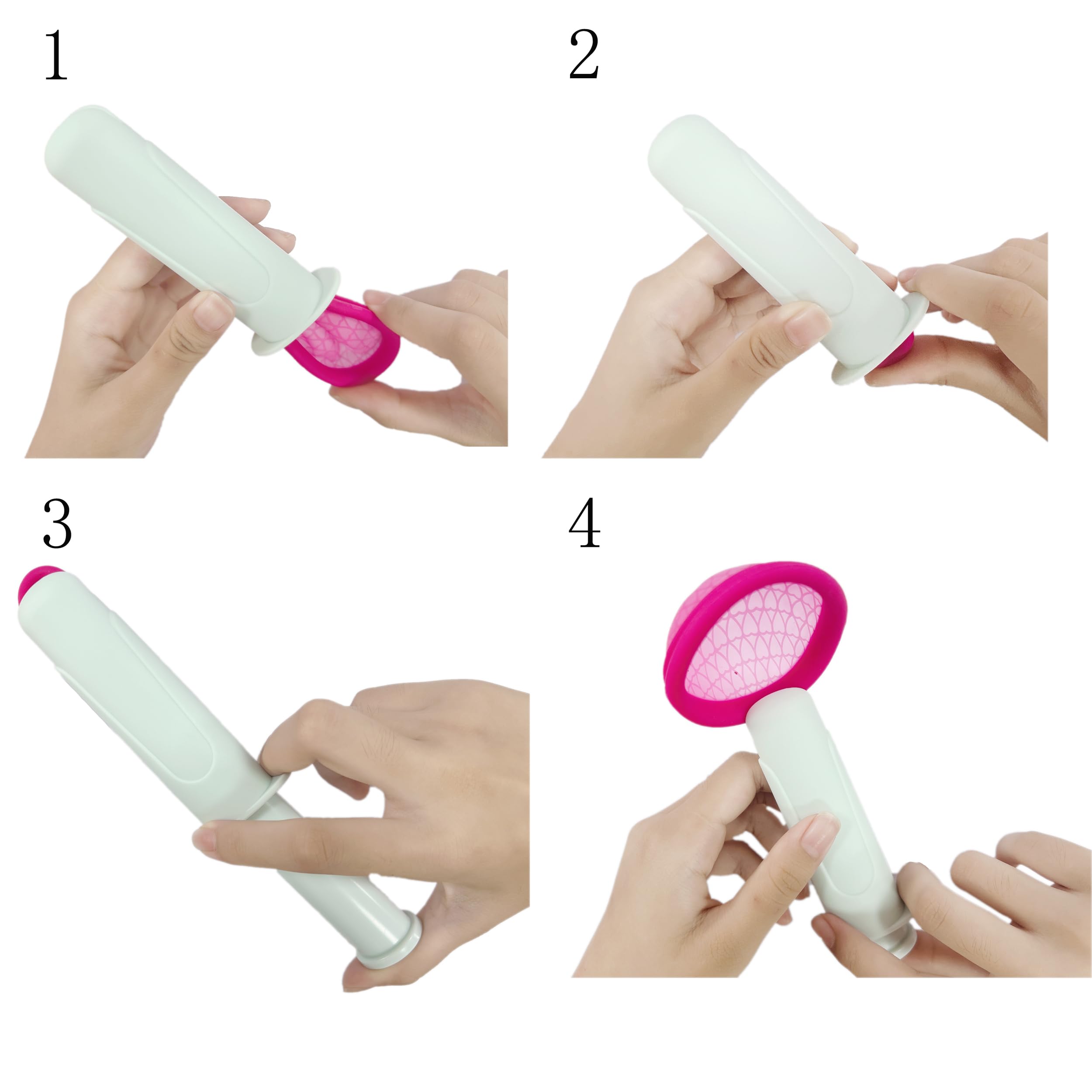 Mottery SafeInsert Disc Applicator s'adapte à différentes tailles de disques menstruels.
