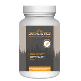 Mountain Peak Glycémique Formule, bouteille avec capsules, soutien potentiel du métabolisme.