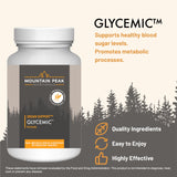 Gélules Mountain Peak Glycémique Formule présentées, pratiques pour la routine quotidienne.