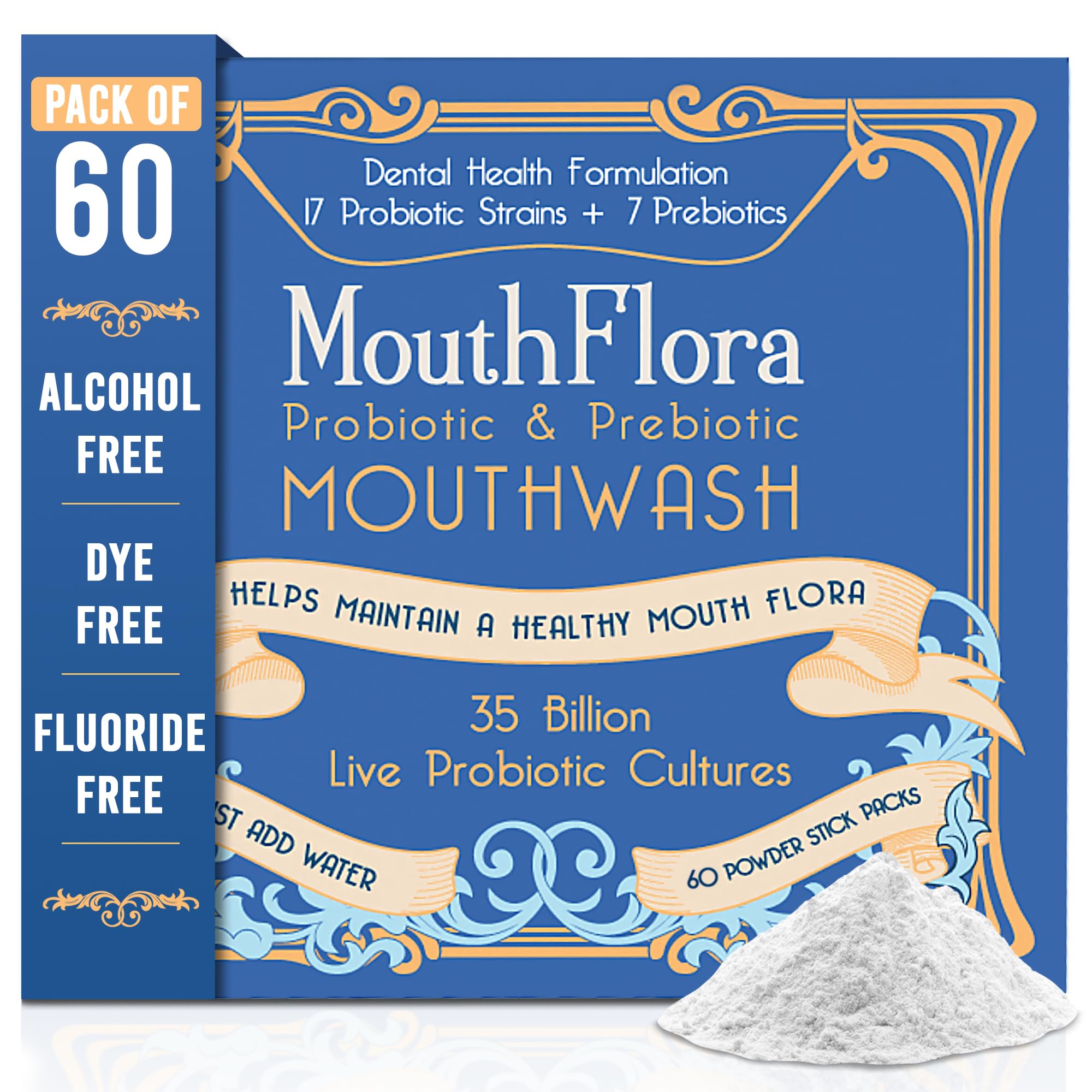 MouthFlora bouteille de rinçage probiotiques pour l'équilibre buccal.